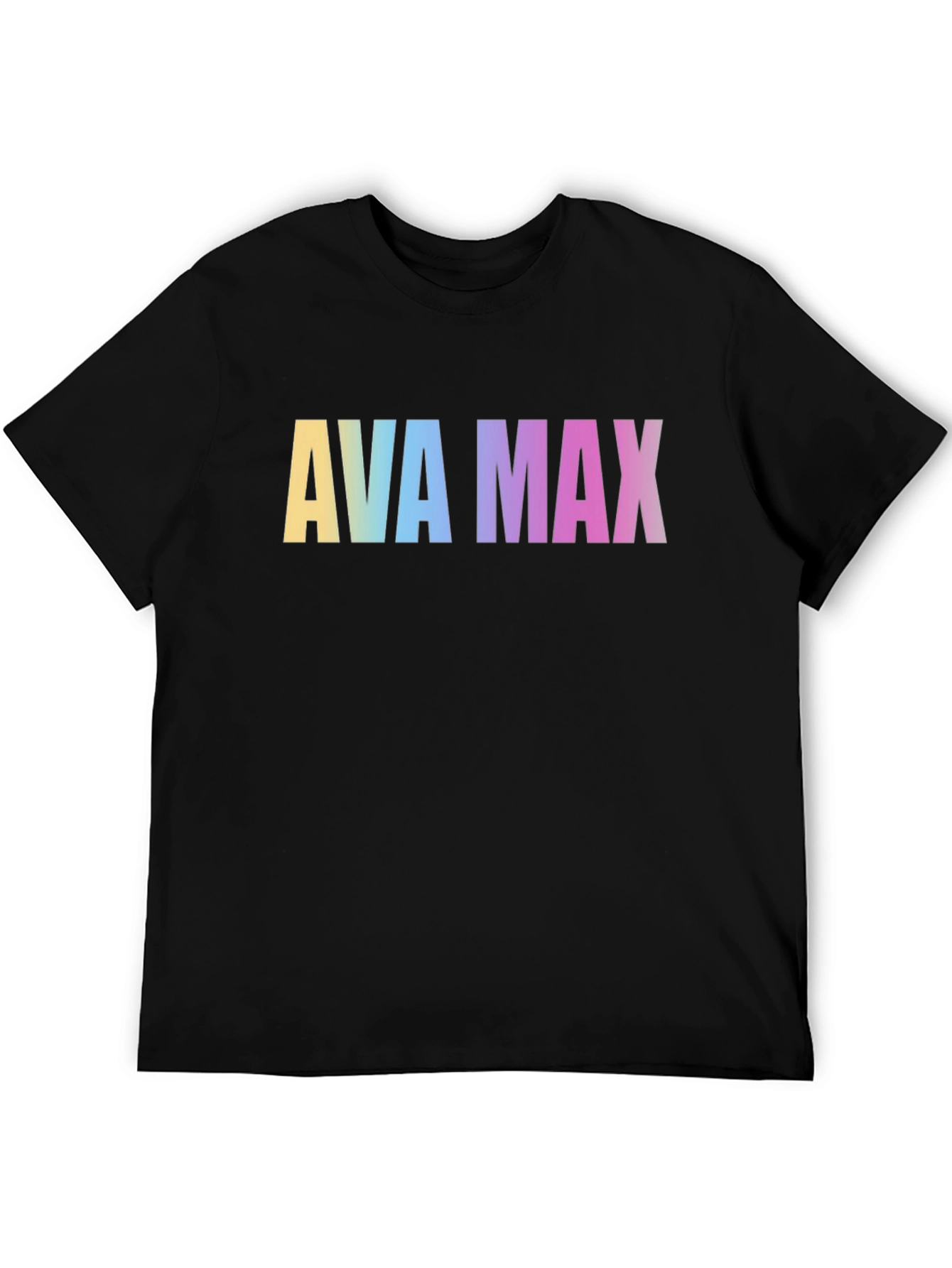 AVA MAX Rainbow Print Black T-Shirt