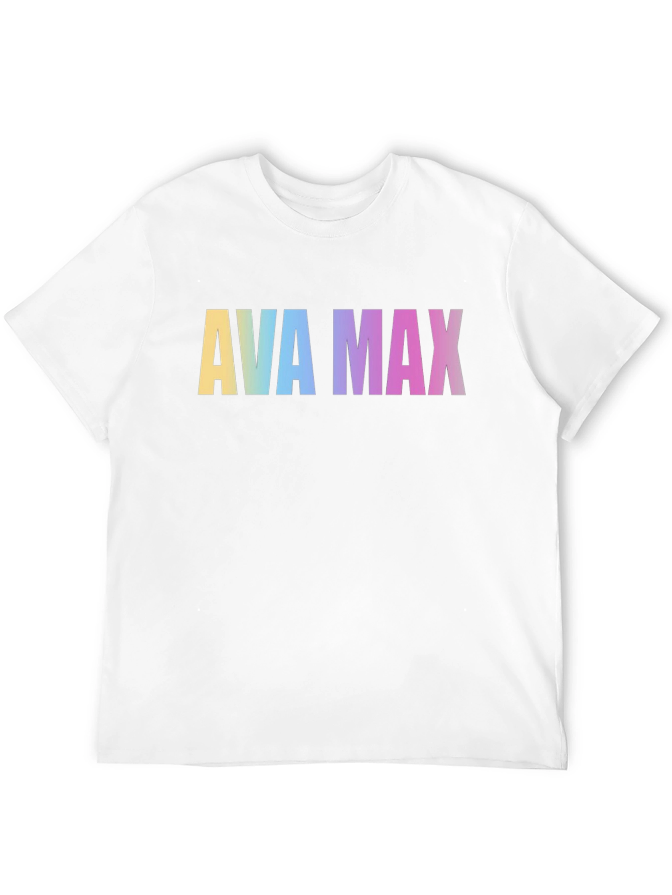 AVA MAX Rainbow Print Black T-Shirt