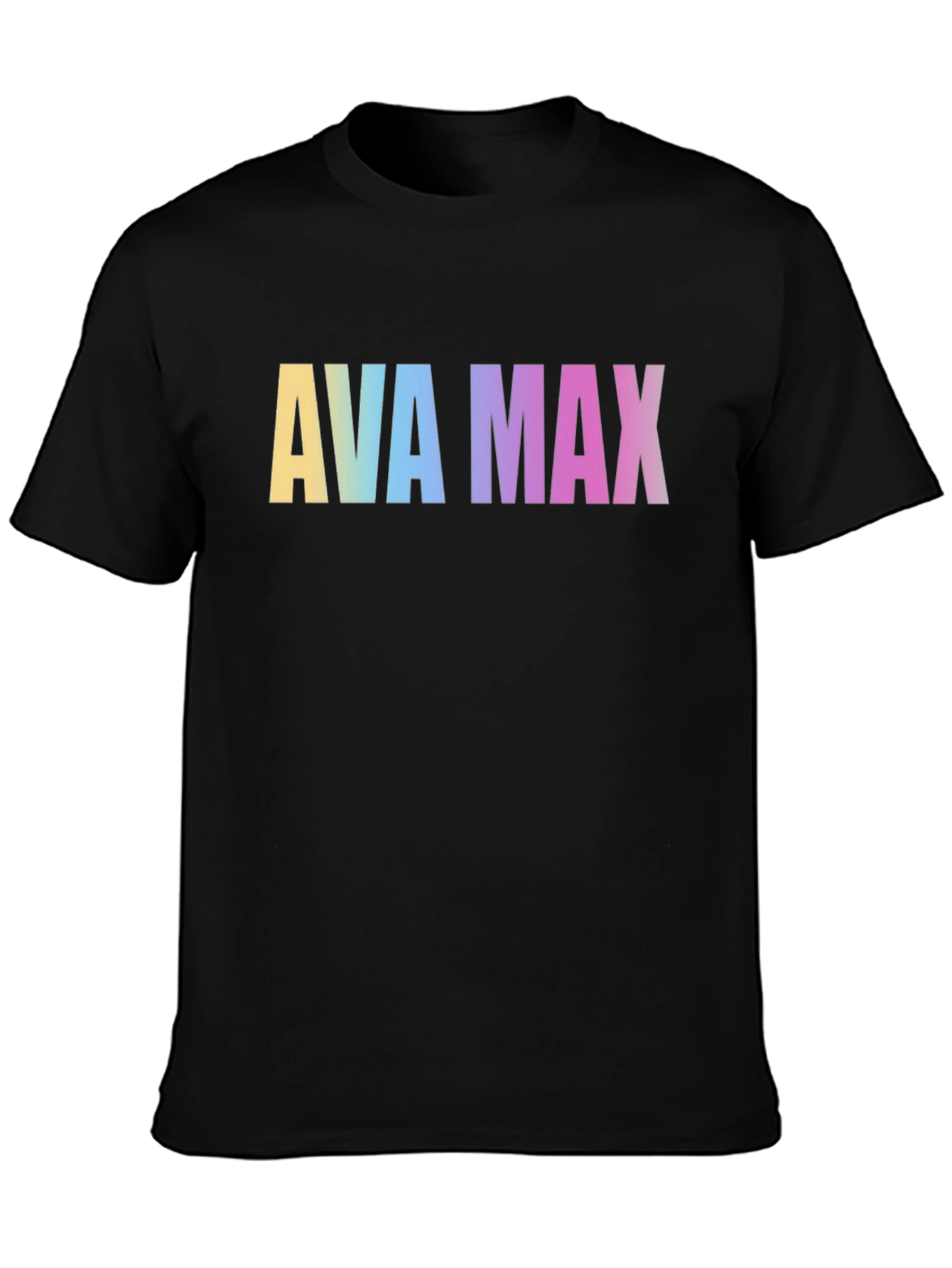 AVA MAX Rainbow Print Black T-Shirt