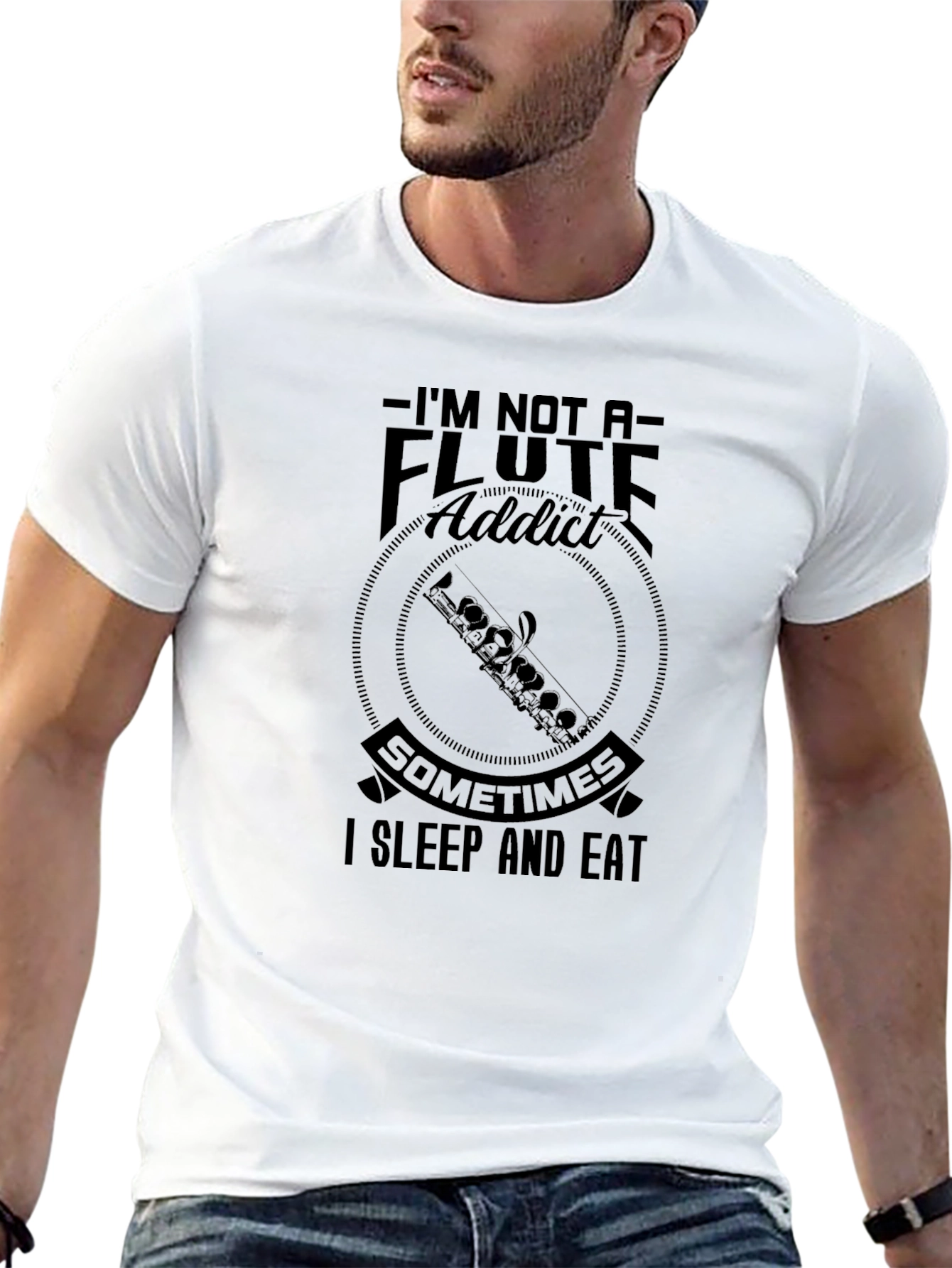 Flute Addict Funny Graphic T-Shirt