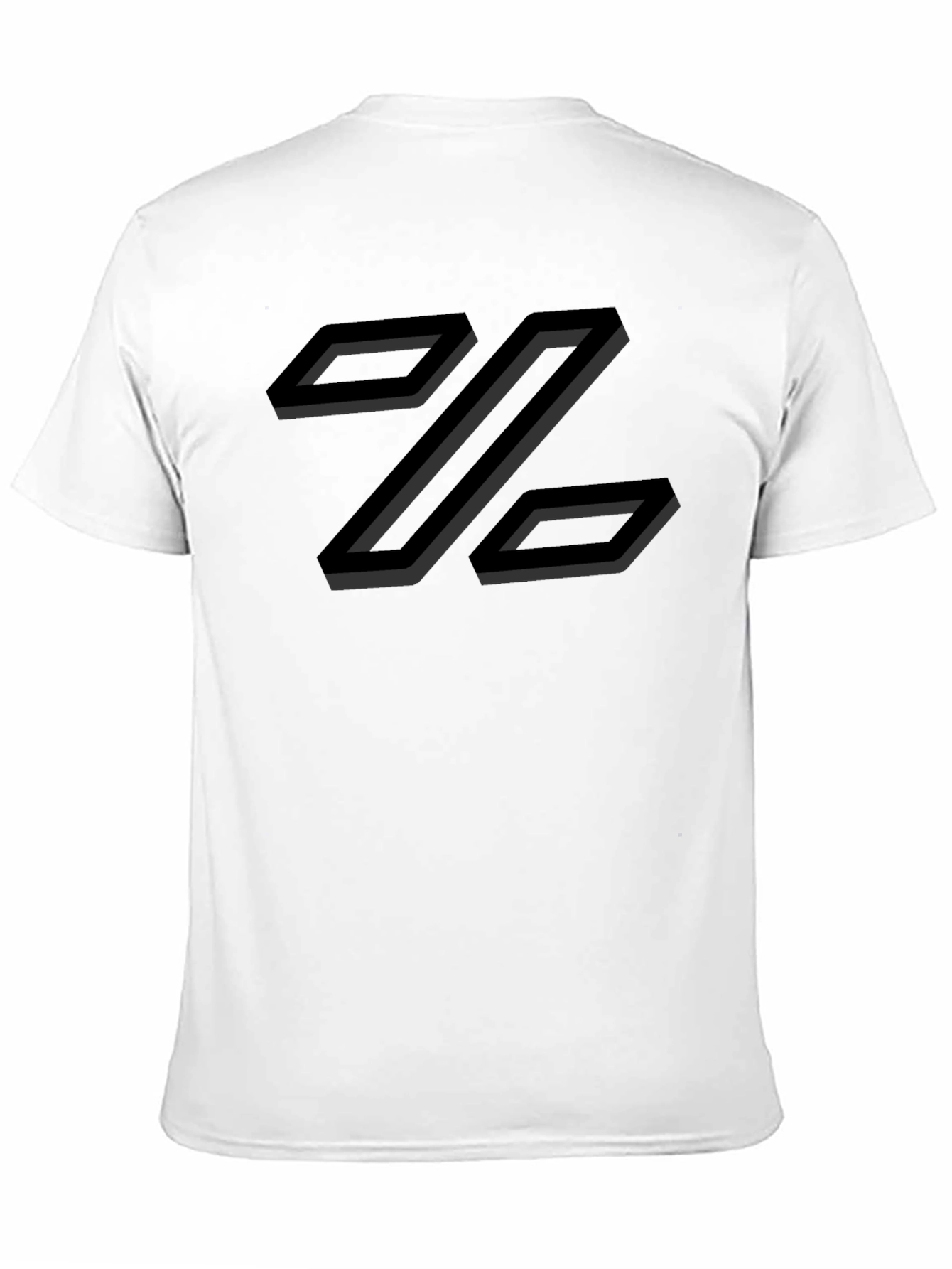 Abstract Geometric Z Design T-Shirt - Black