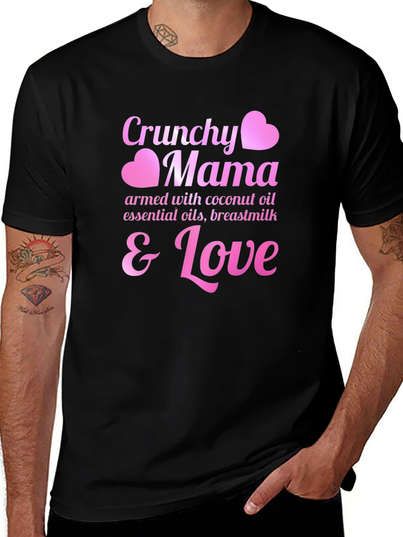 Crunchy Mama T-Shirt - Coconut Oil Breastmilk & Love
