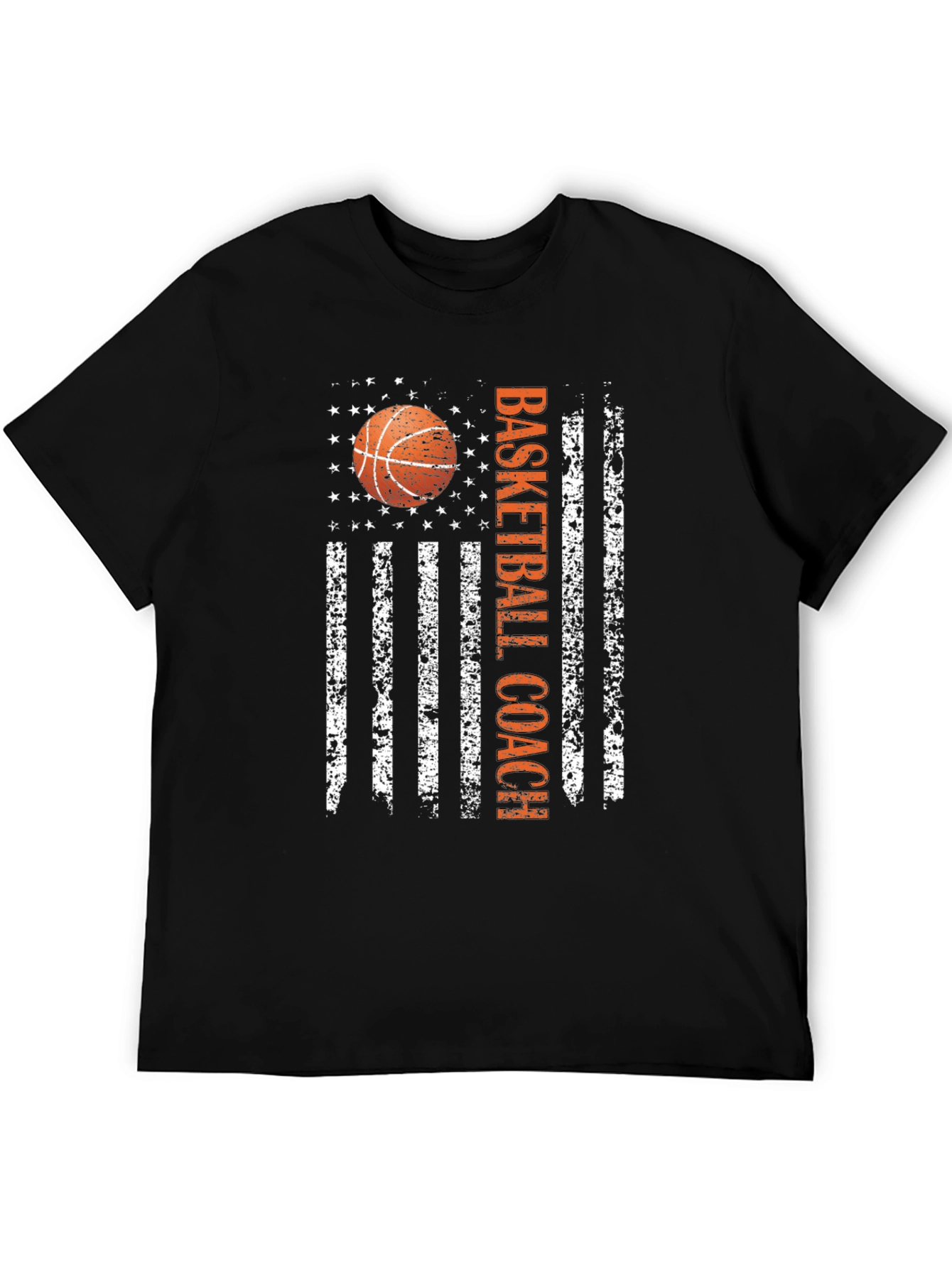 Basketball Coach American Flag Graphic T-Shirt