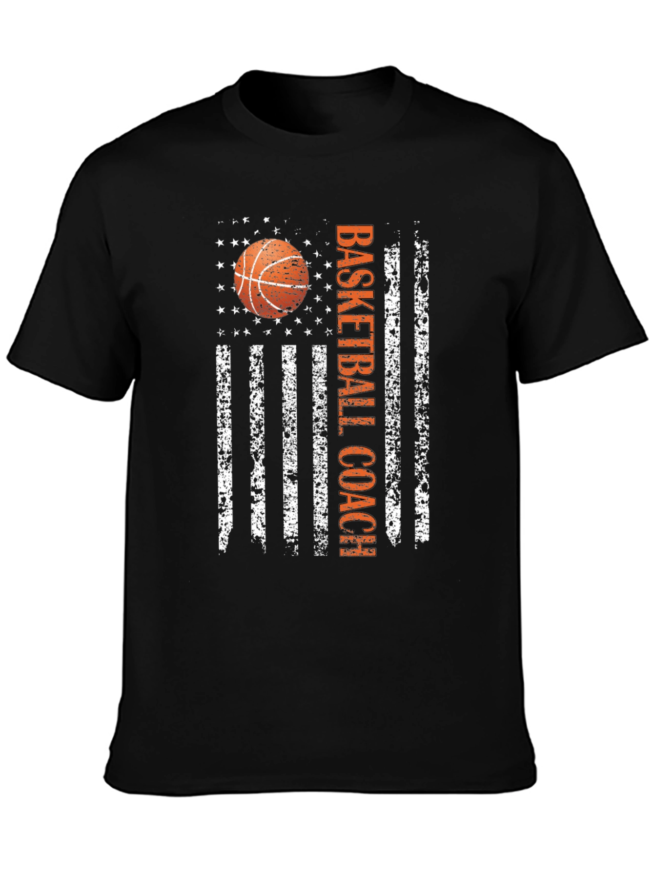 Basketball Coach American Flag Graphic T-Shirt