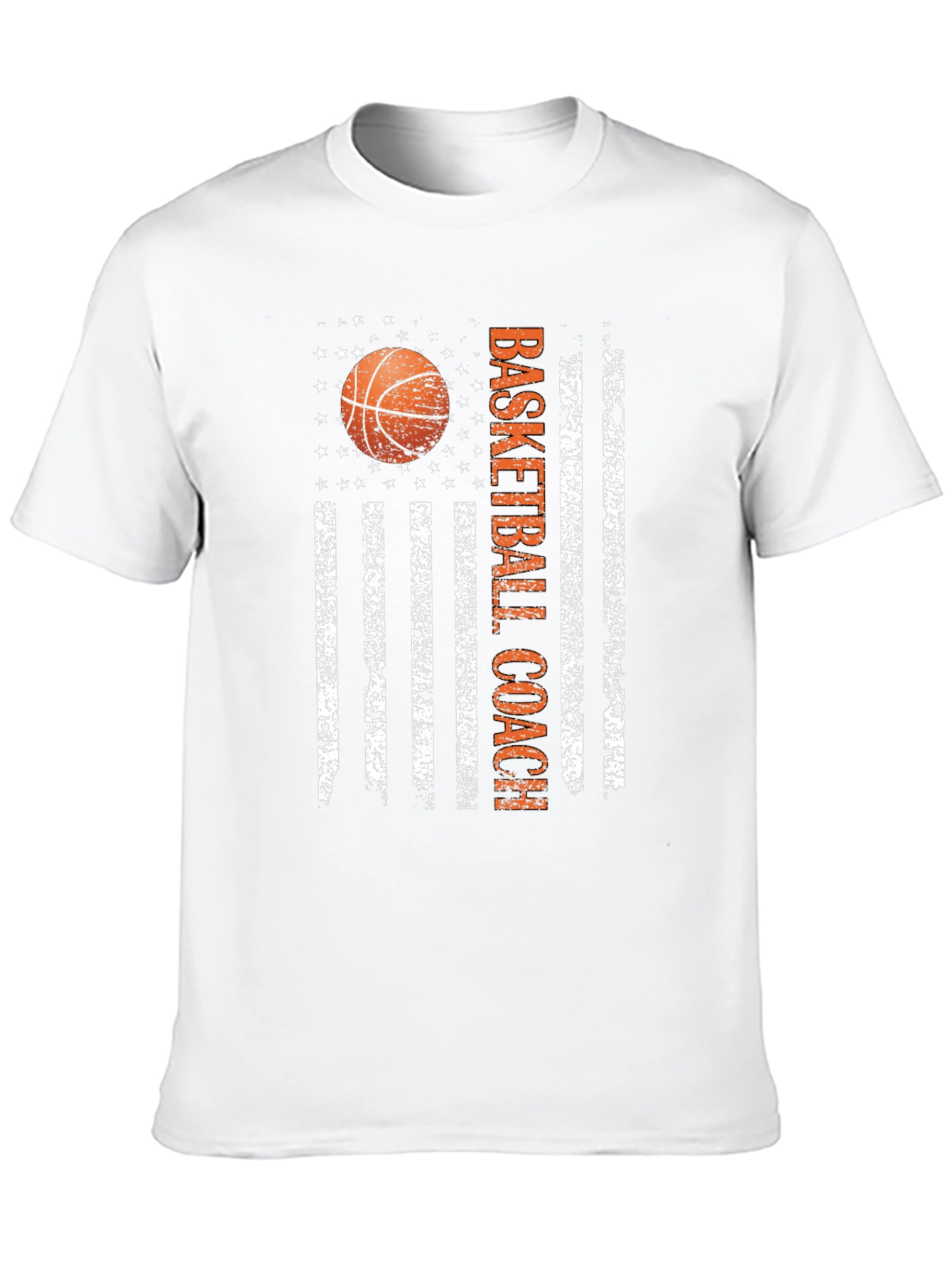 Basketball Coach American Flag Graphic T-Shirt