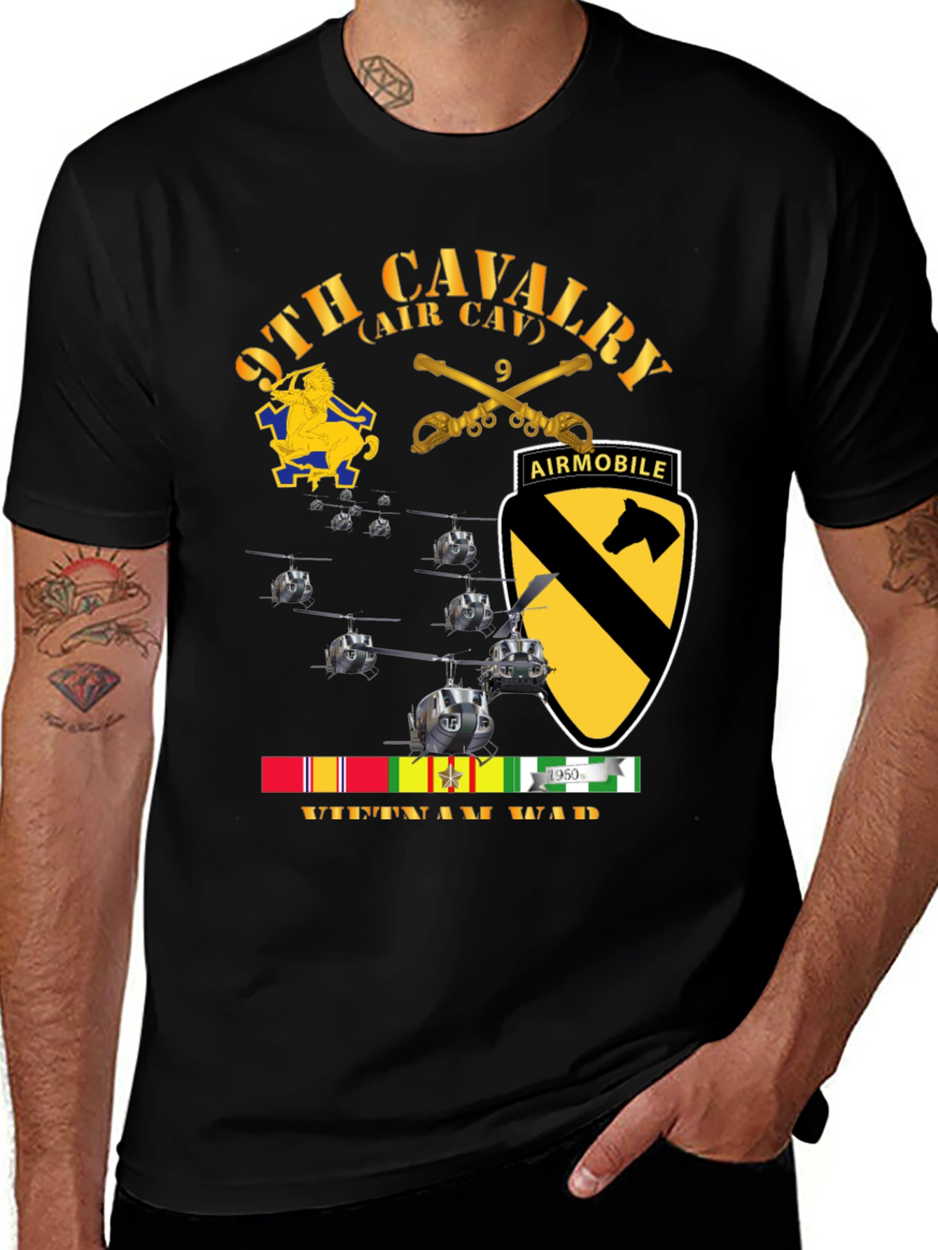 9th Cavalry Air Mobile Vietnam War T-Shirt