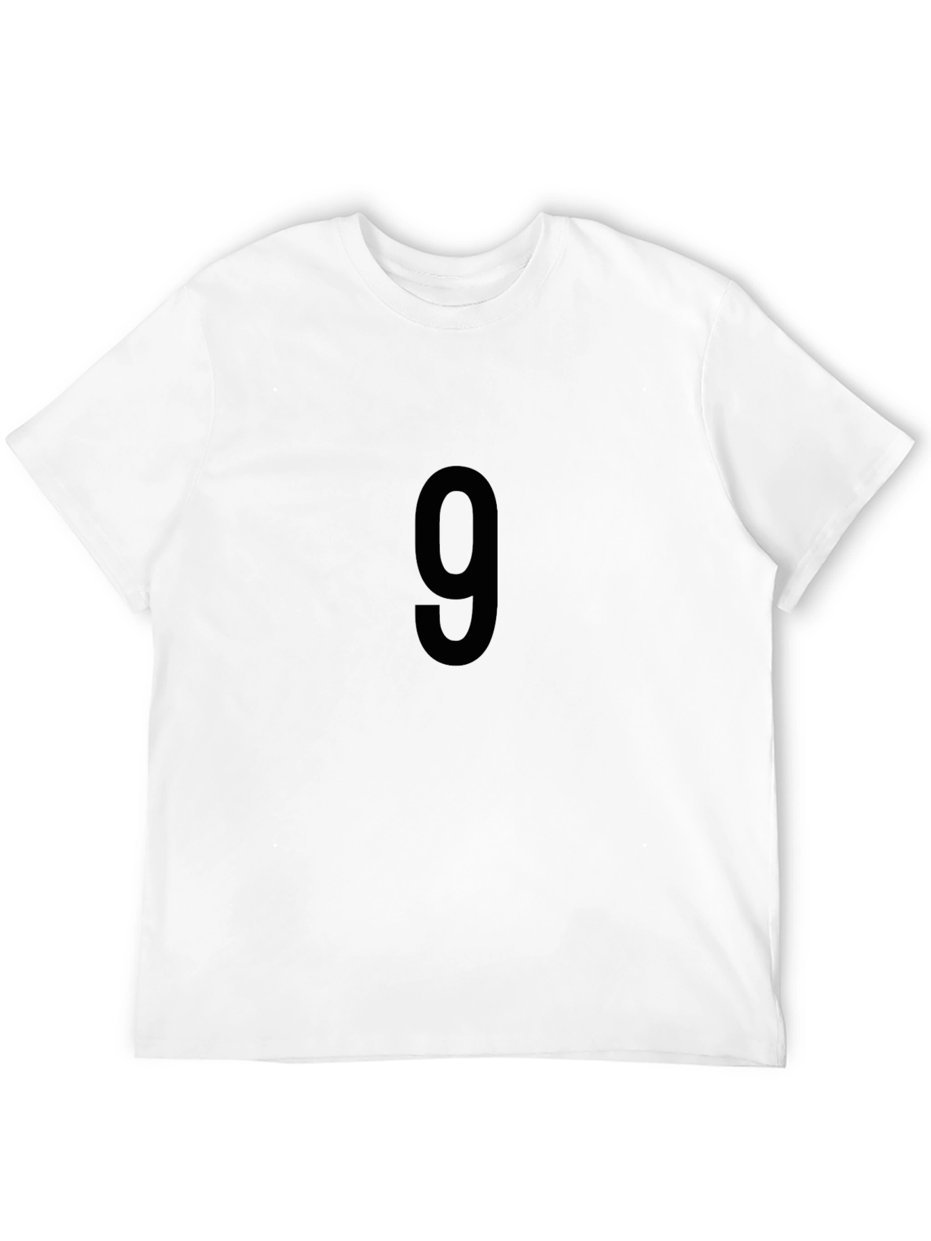 Classic Black T-Shirt with Bold Number 9 Graphic