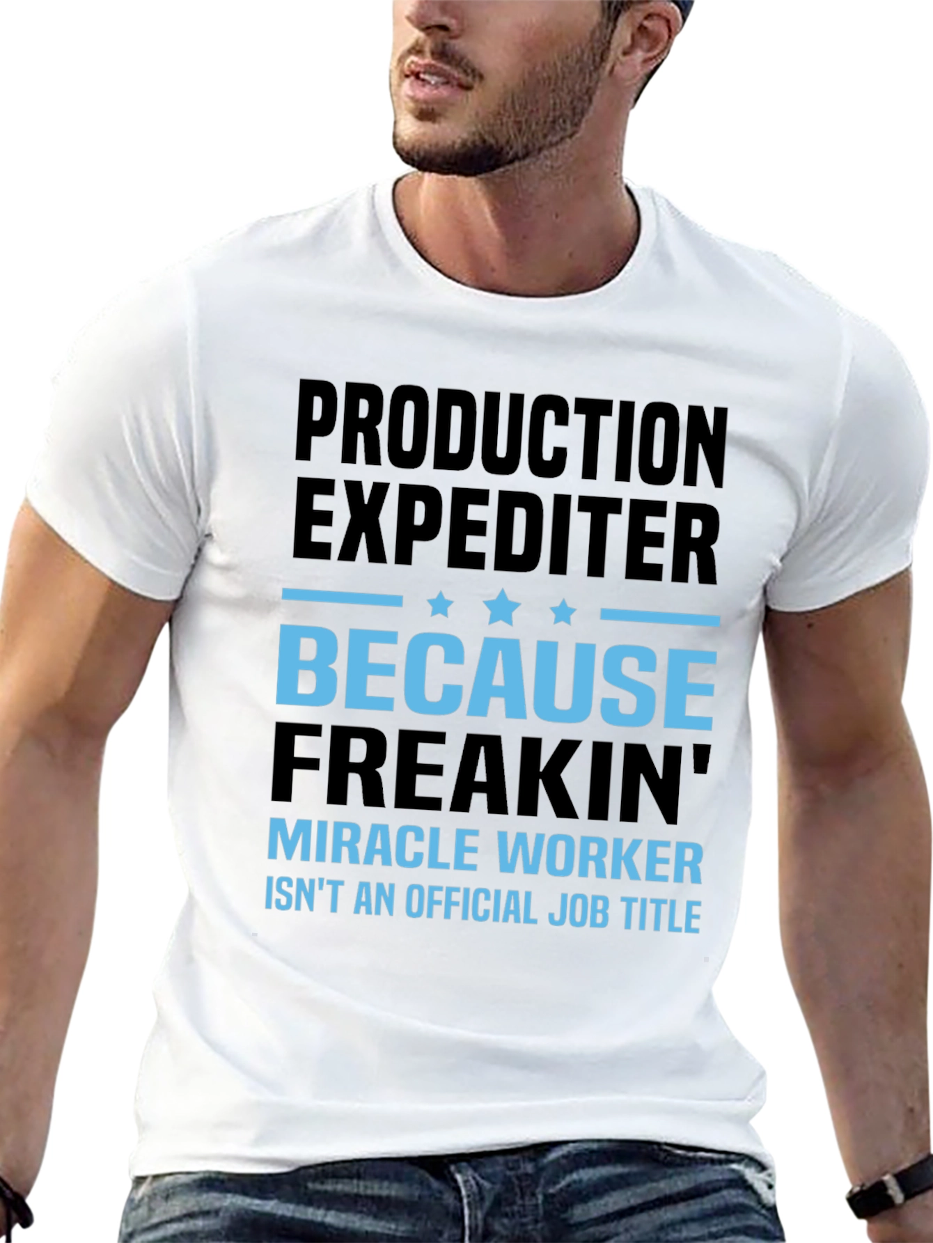 Production Expediter Miracle Worker Funny Job Title T-Shirt