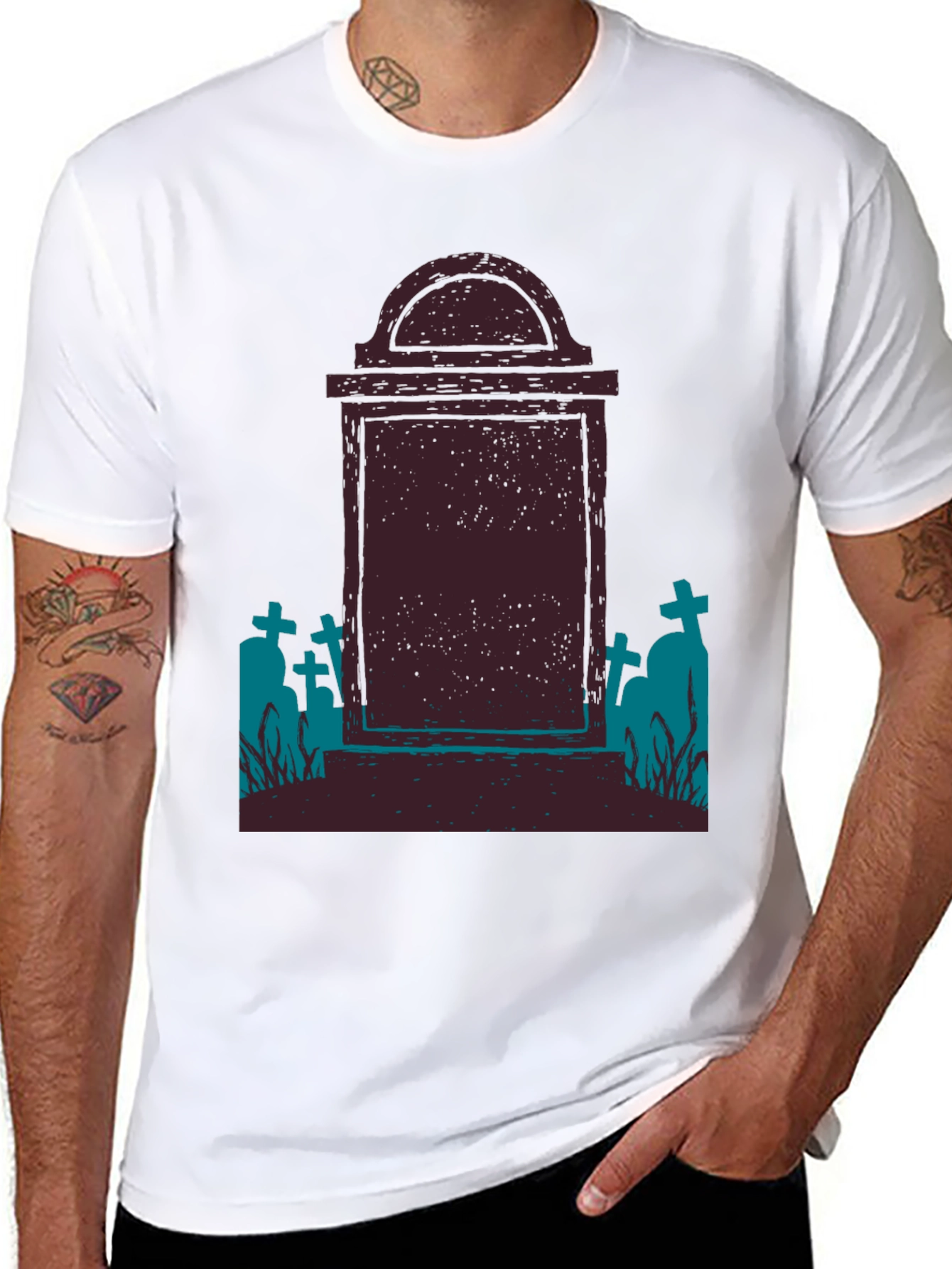 Tombstone Graphic Tee - Spooky Halloween Shirt