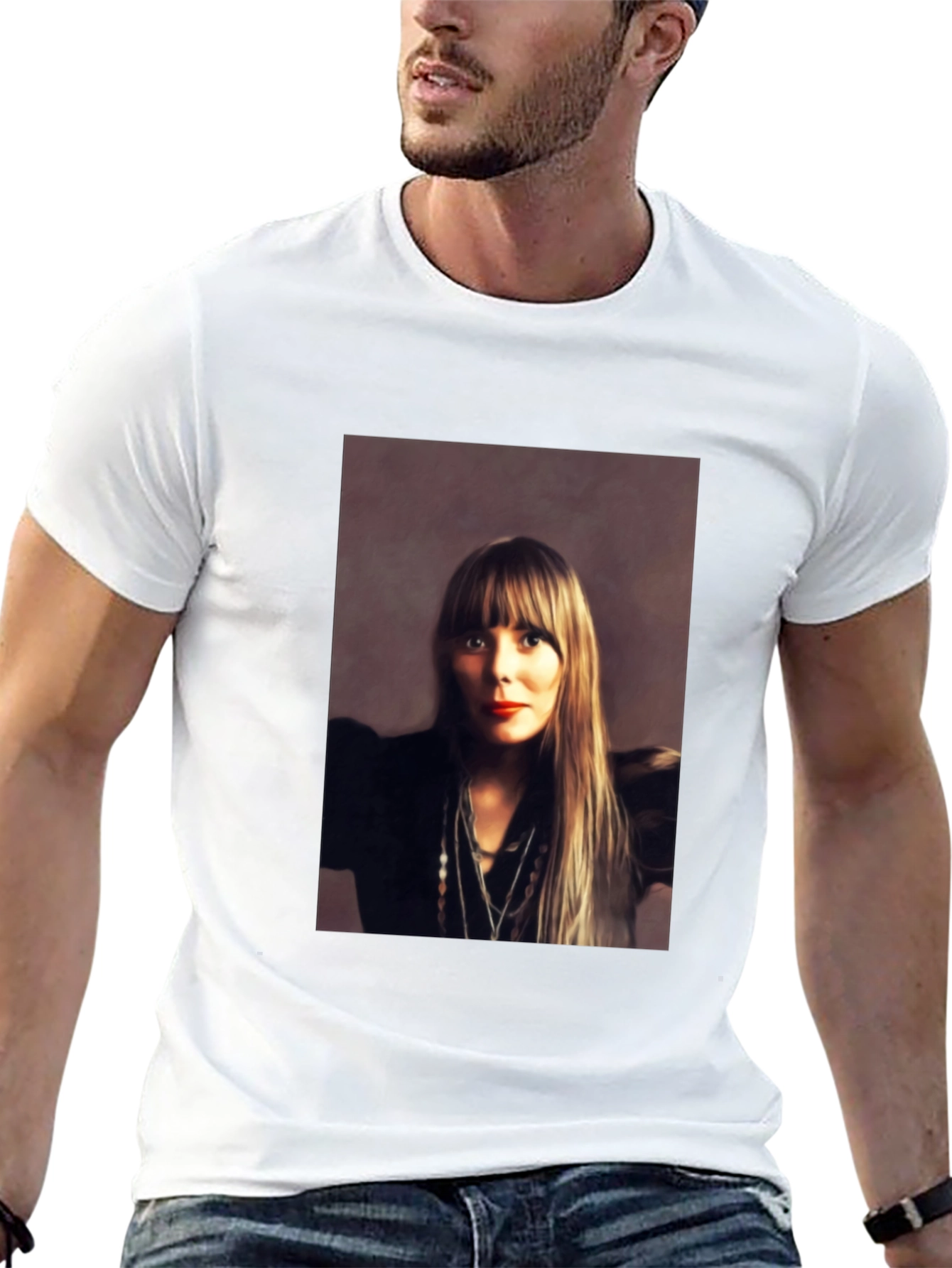 Joni Mitchell Portrait Black T-Shirt