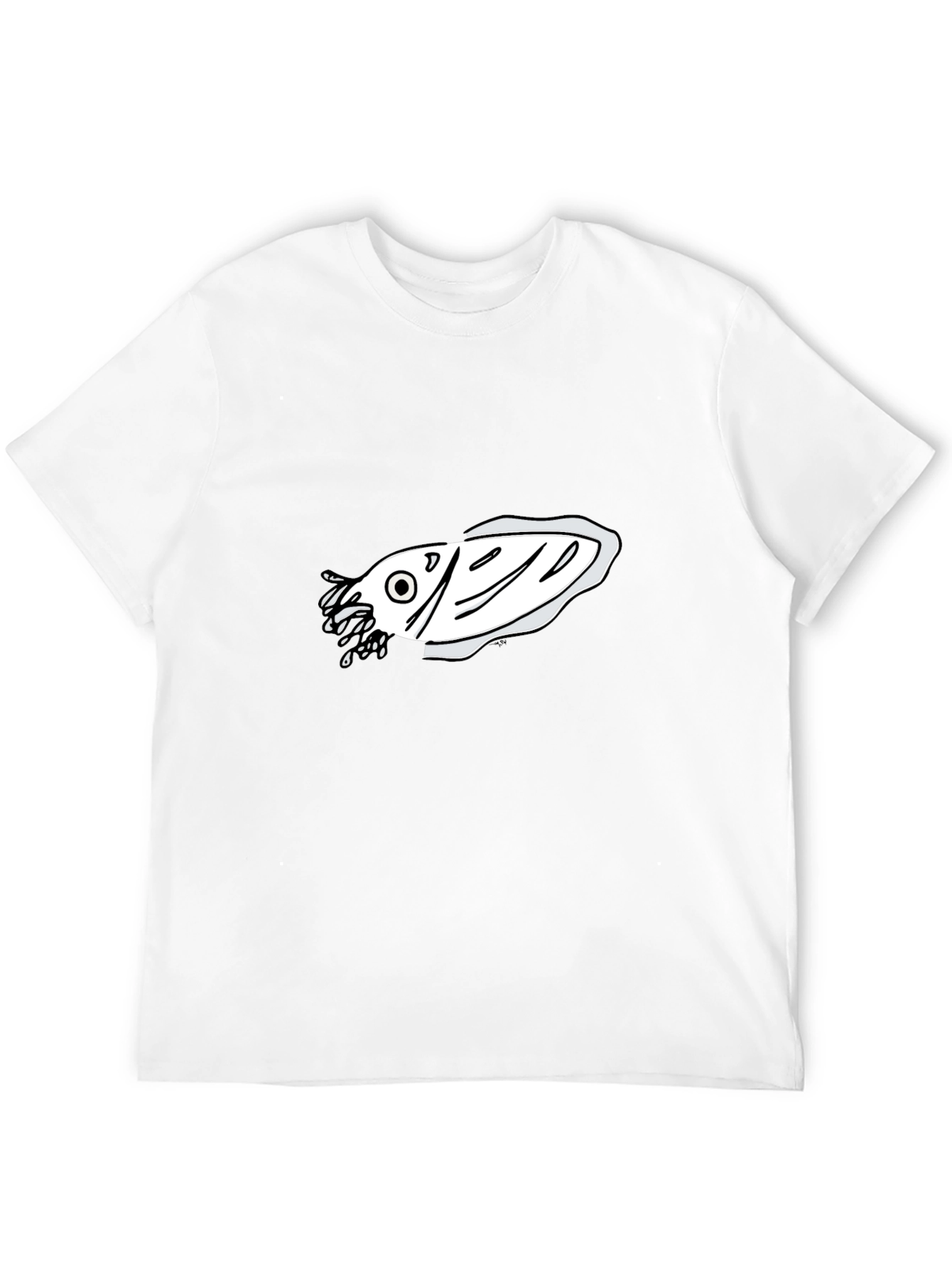 Black T-Shirt with Fish Graphic