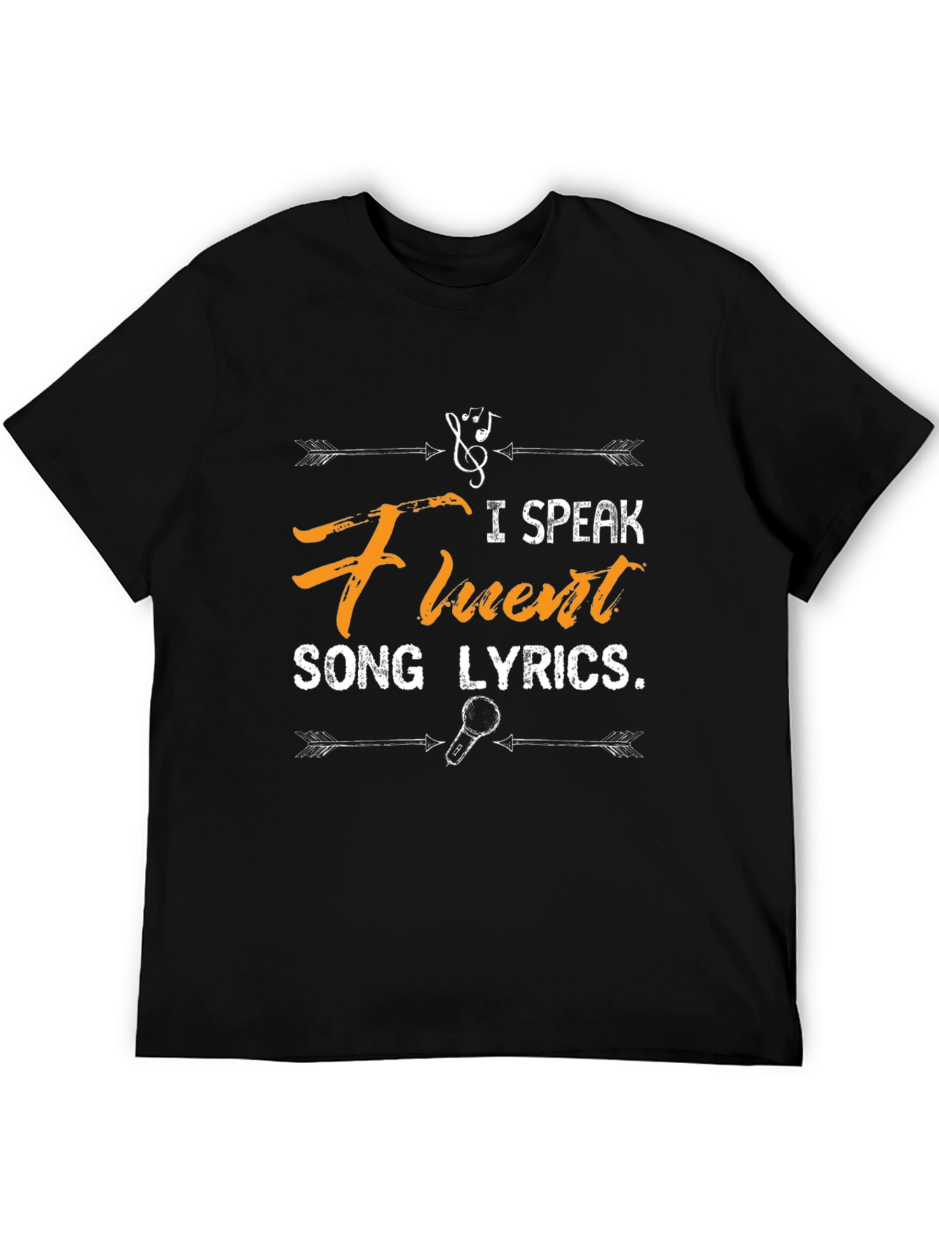 Fluent Song Lyrics Black Graphic Tee