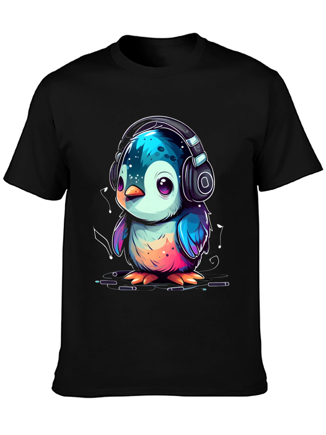 Penguin Headphone Graphic Tee - Cool Animal Lover Shirt