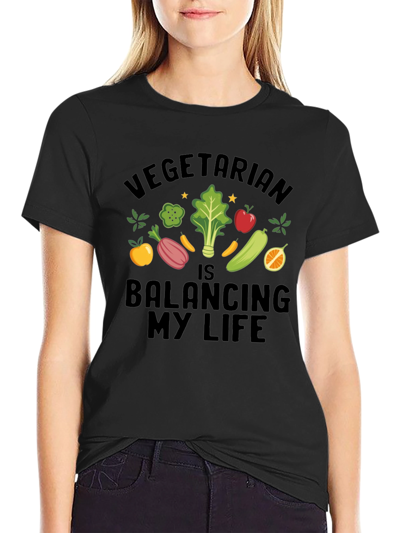 Vegetarian Balancing My Life T-Shirt