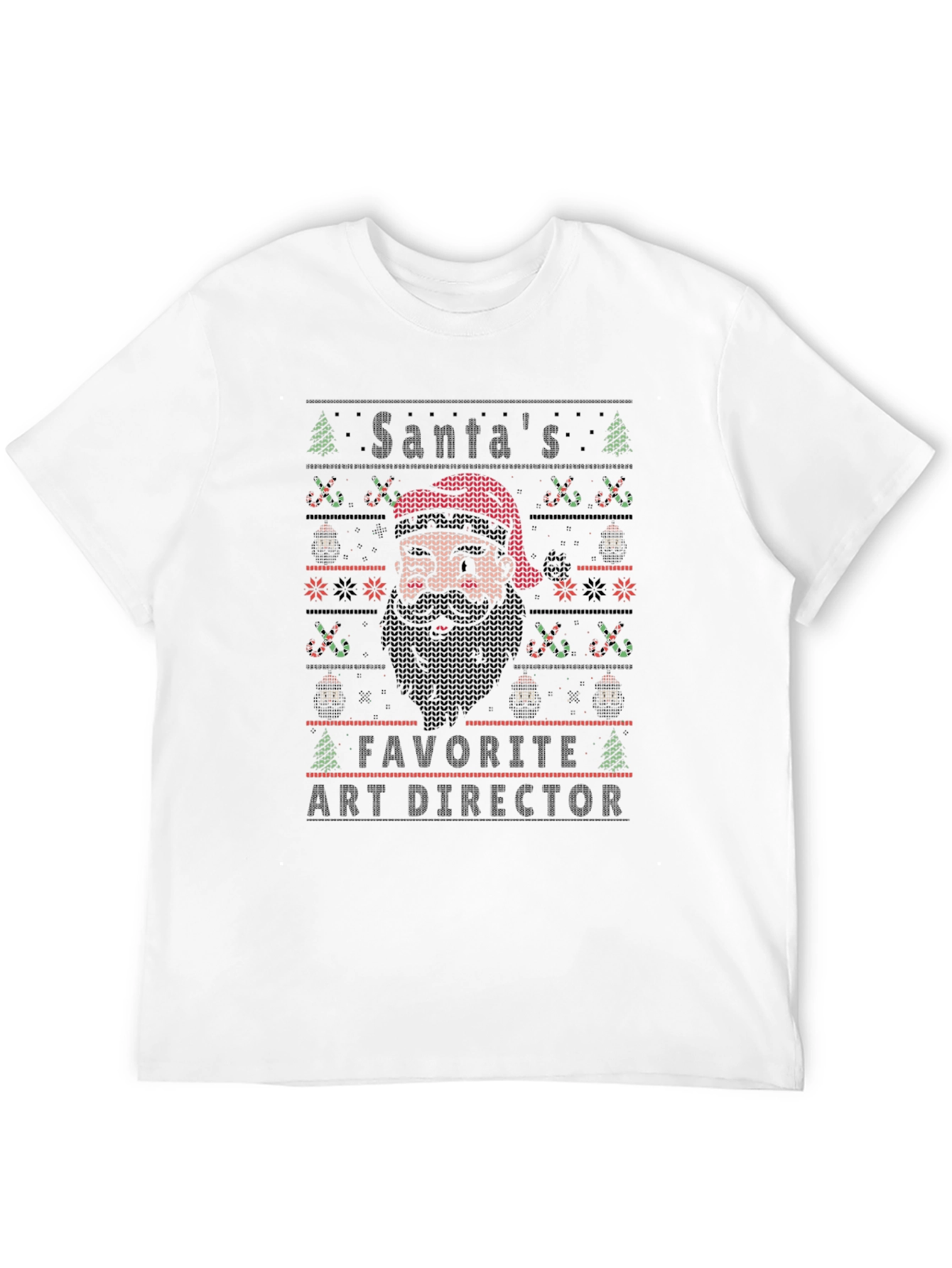 Santas Favorite Art Director Christmas Knit T-Shirt