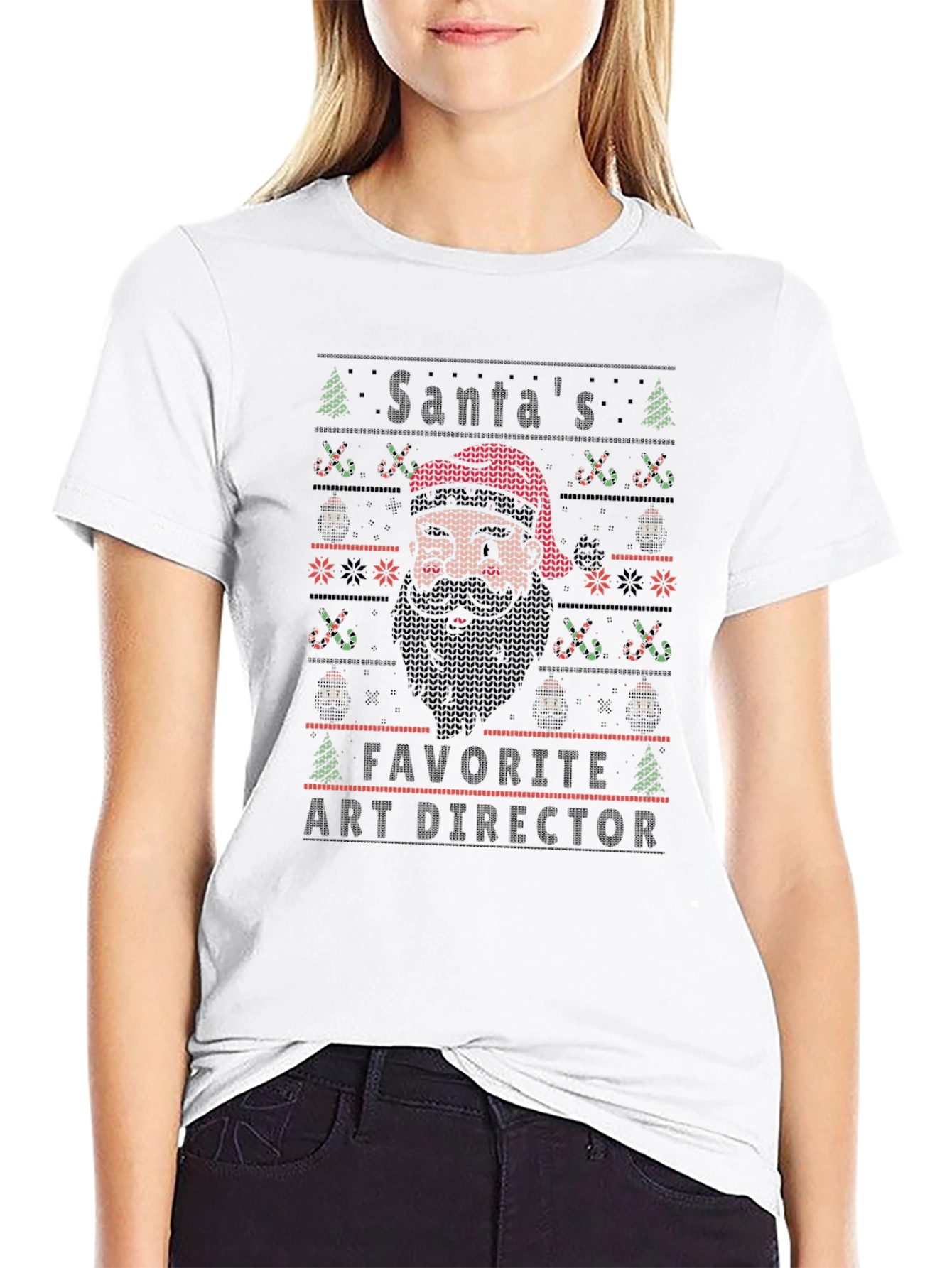 Santas Favorite Art Director Christmas Knit T-Shirt