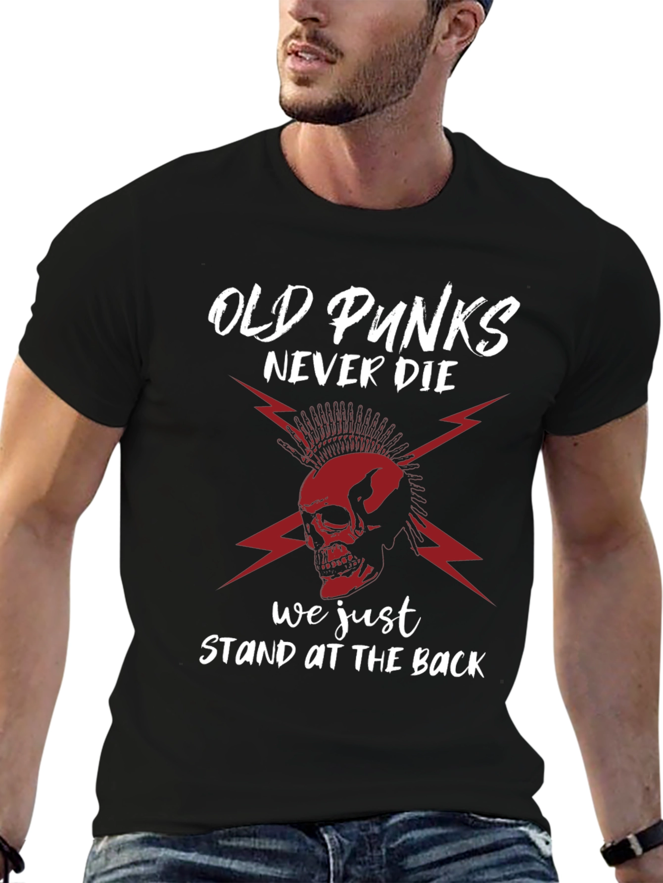 Old Punks Never Die T-Shirt - Skull Graphic Tee
