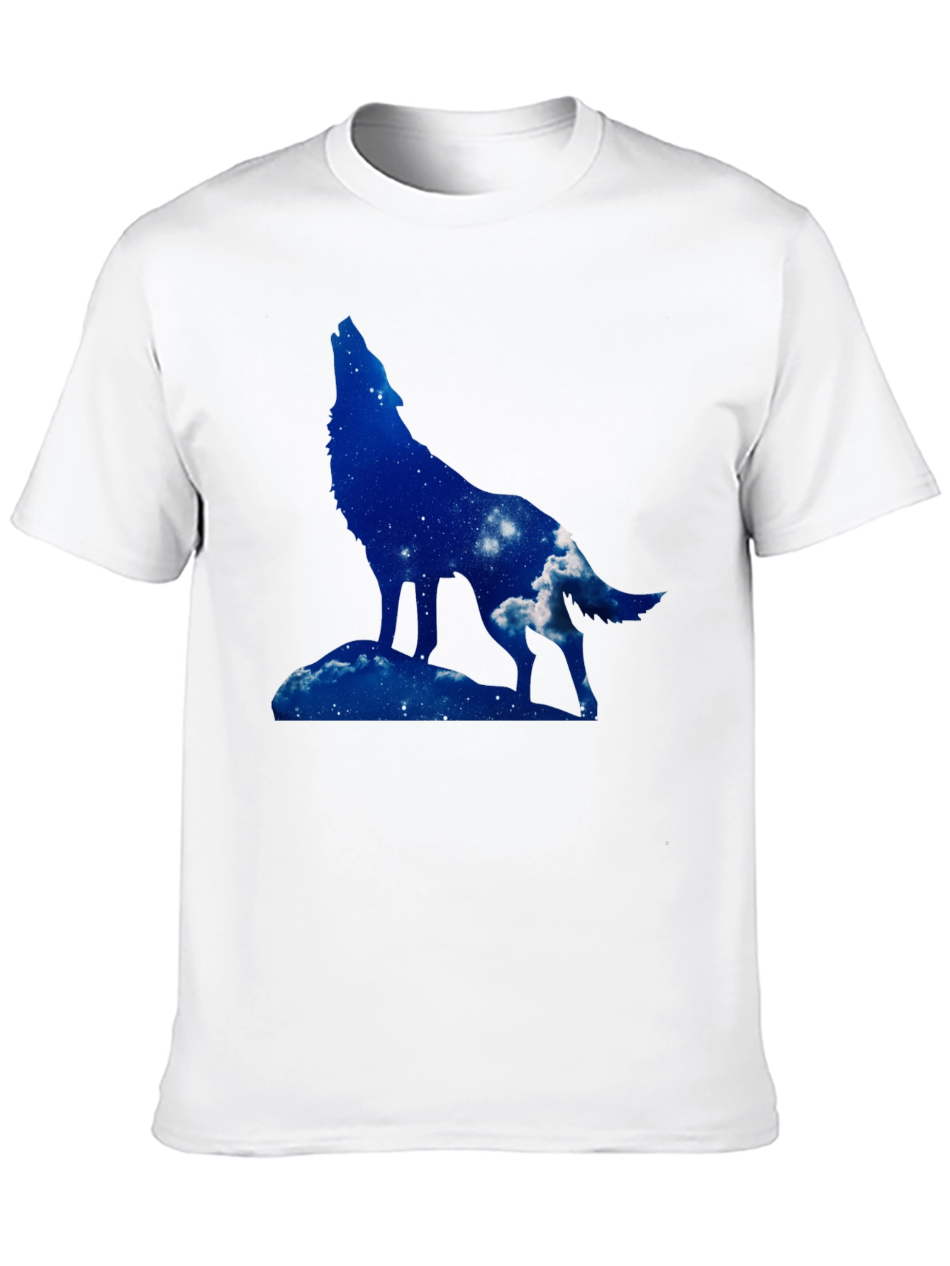 Wolf Silhouette Graphic Tee - Night Sky Design