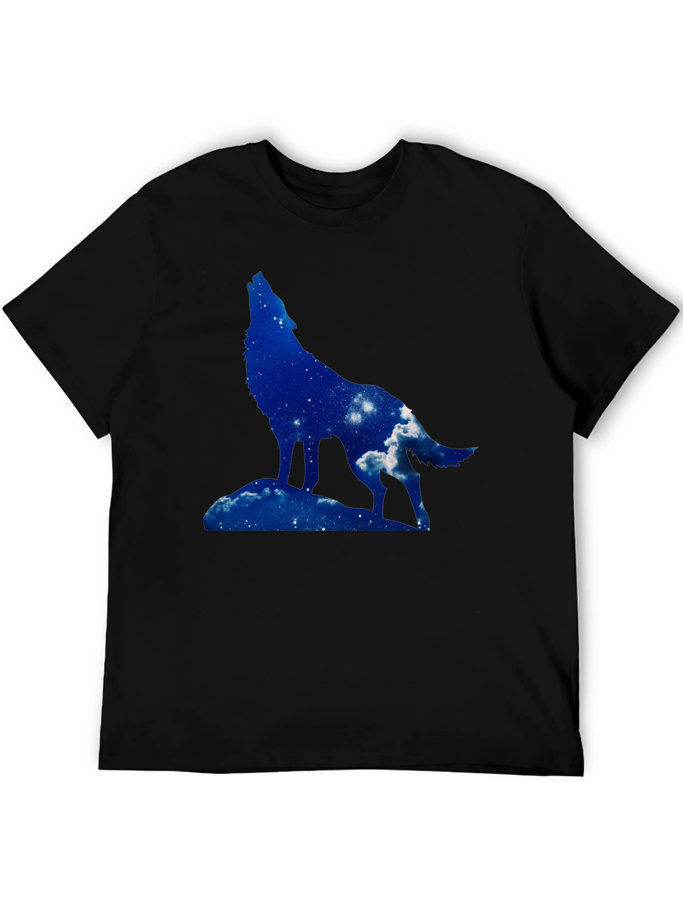 Wolf Silhouette Graphic Tee - Night Sky Design