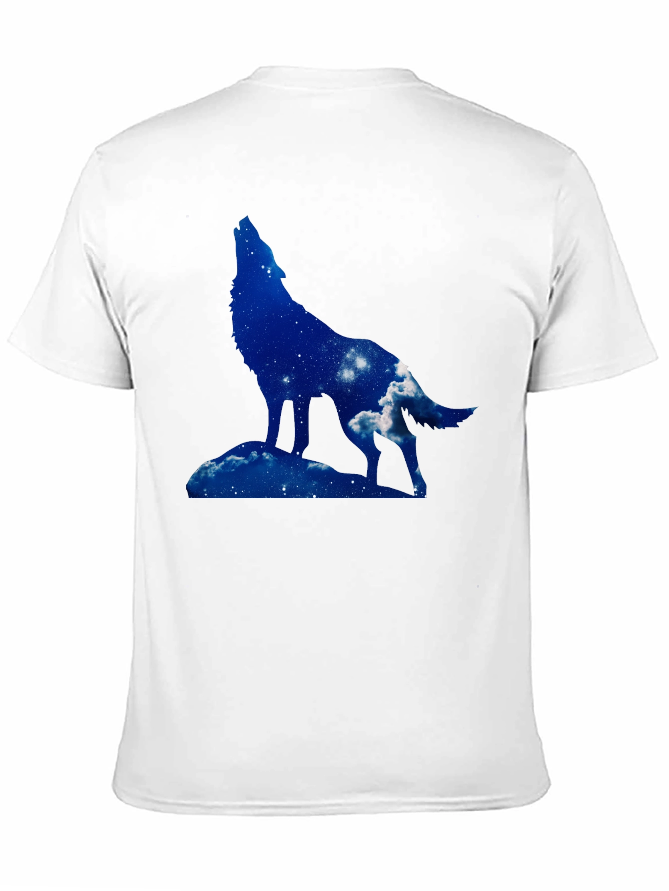 Wolf Silhouette Graphic Tee - Night Sky Design