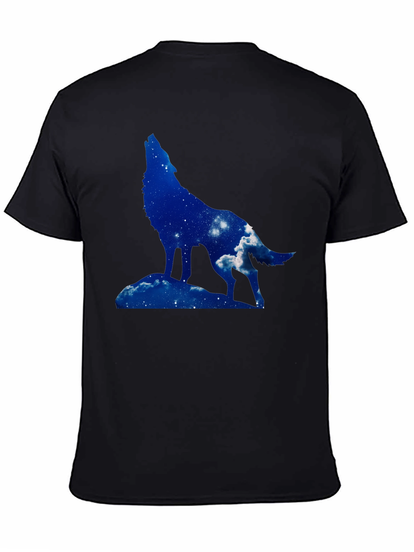 Wolf Silhouette Graphic Tee - Night Sky Design