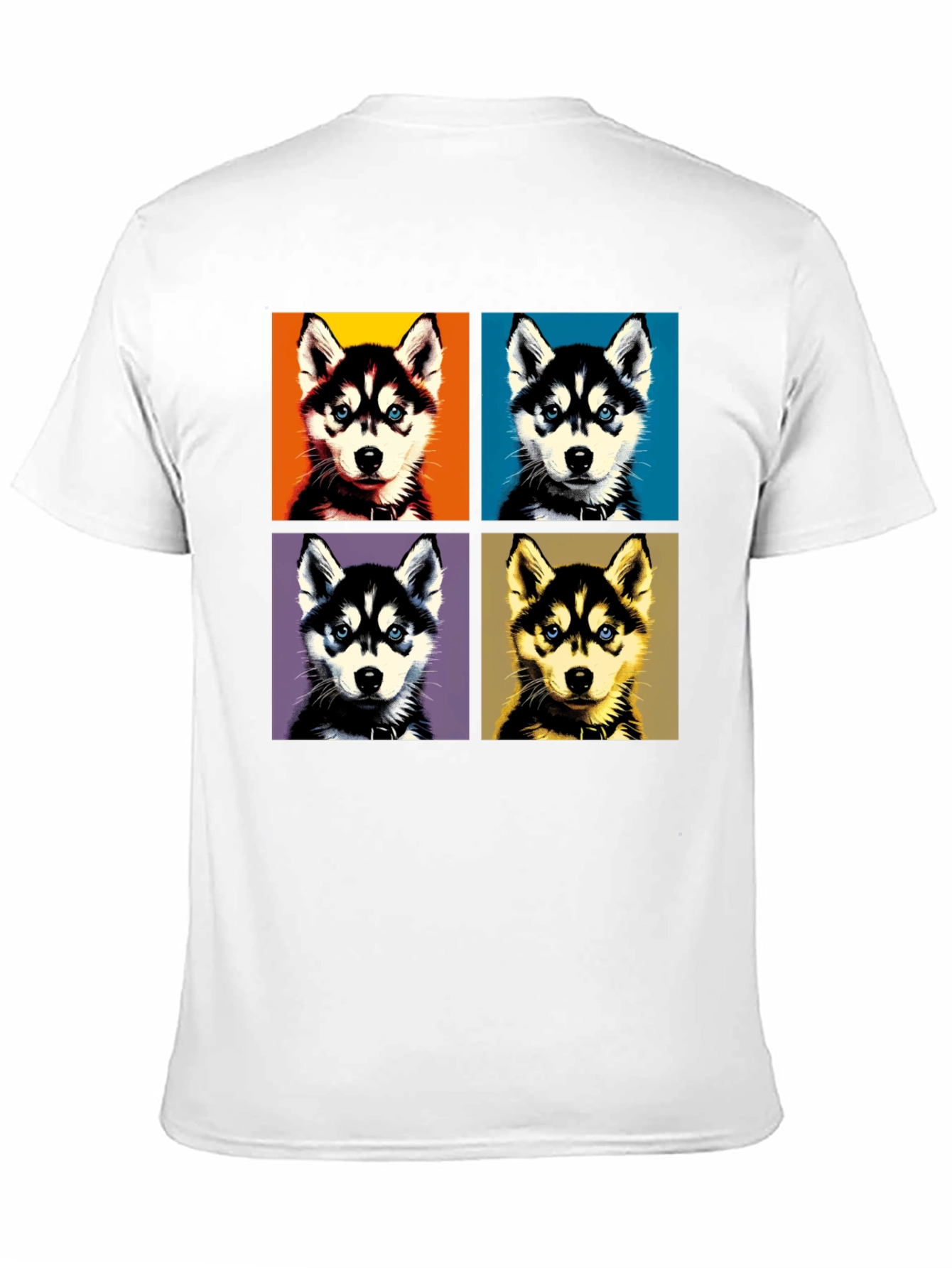 Husky Pop Art Graphic Tee - Unisex Black T-Shirt