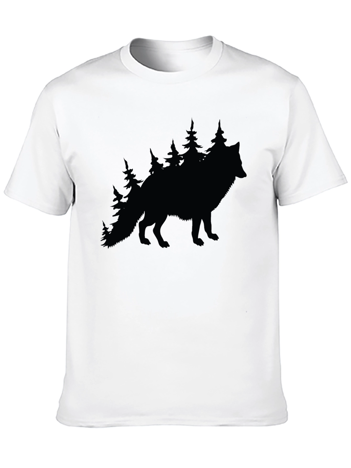 Wolf & Trees Graphic Tee - Black