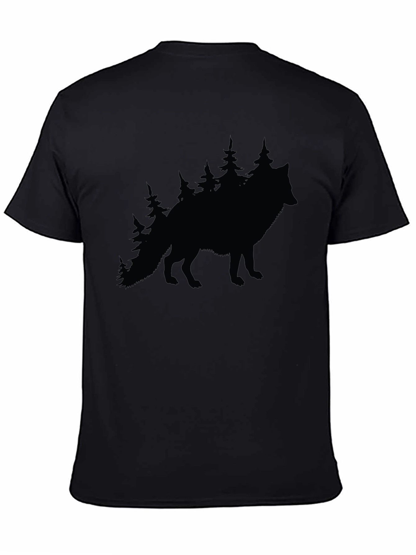 Wolf & Trees Graphic Tee - Black