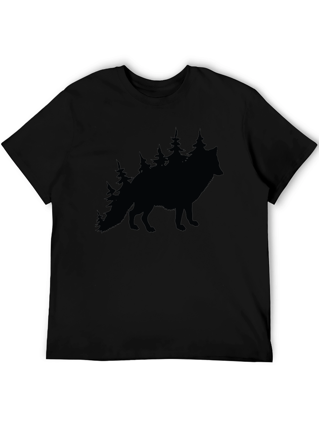 Wolf & Trees Graphic Tee - Black
