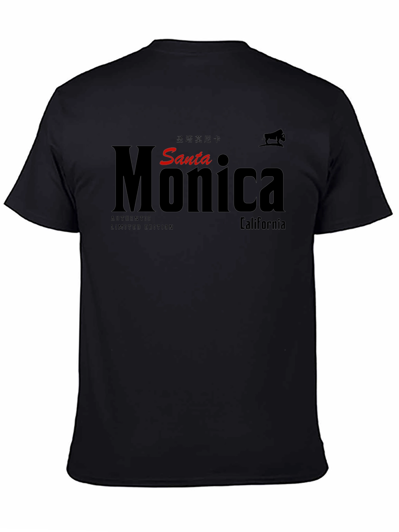 Santa Monica Black Graphic Tee