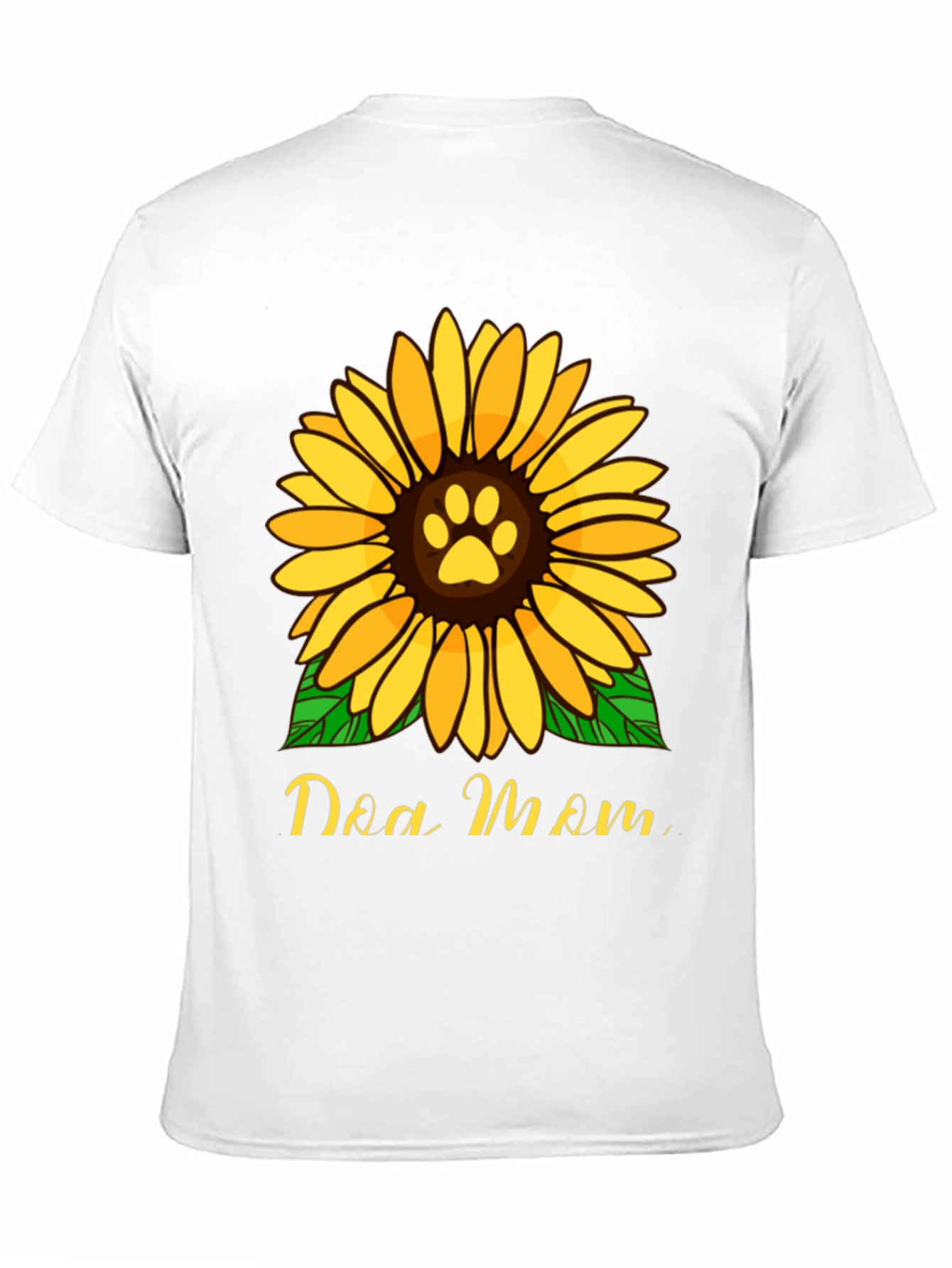 Dog Mom Sunflower Graphic Tee - Black