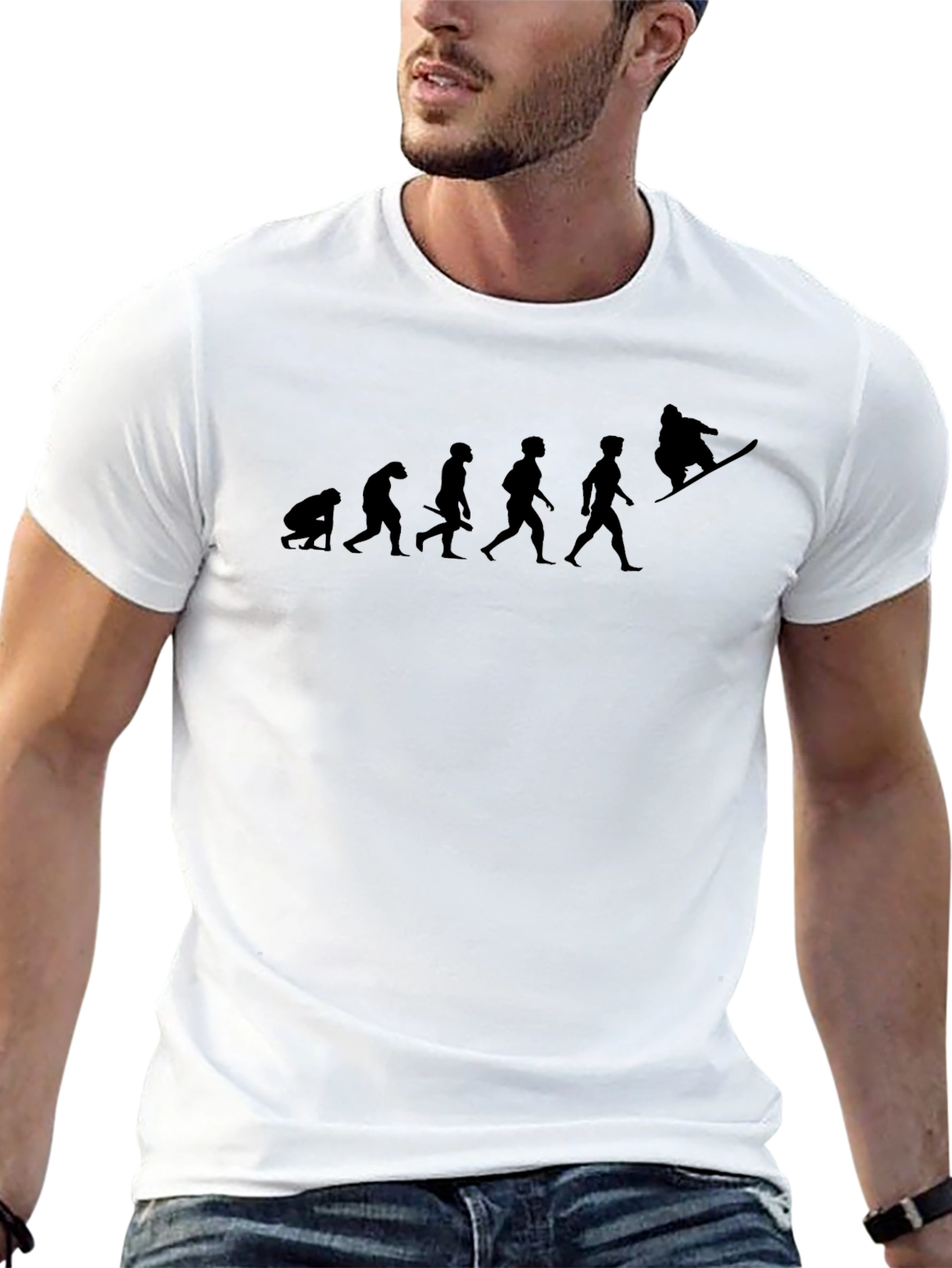 Evolution of Snowboarding Black T-Shirt