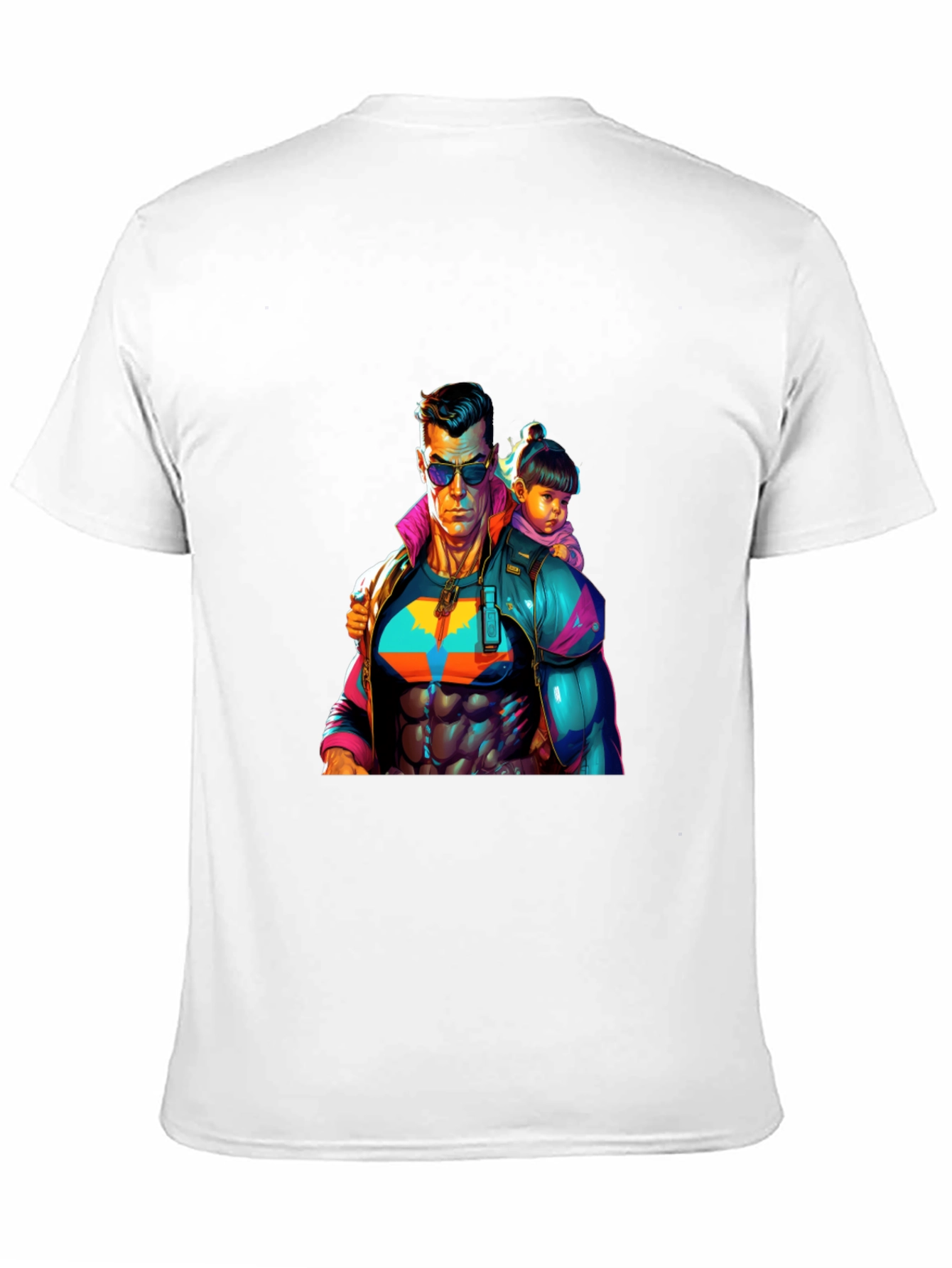 Superhero Dad & Daughter T-Shirt - Black Cotton