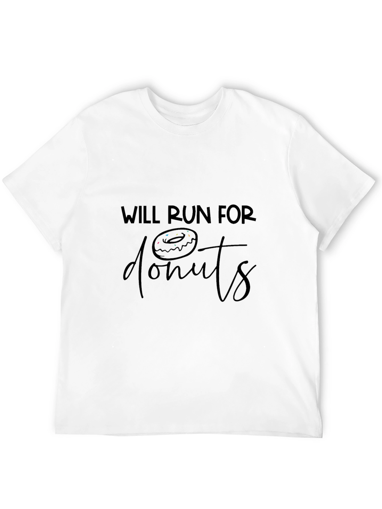 Will Run for Donuts Black Graphic Tee