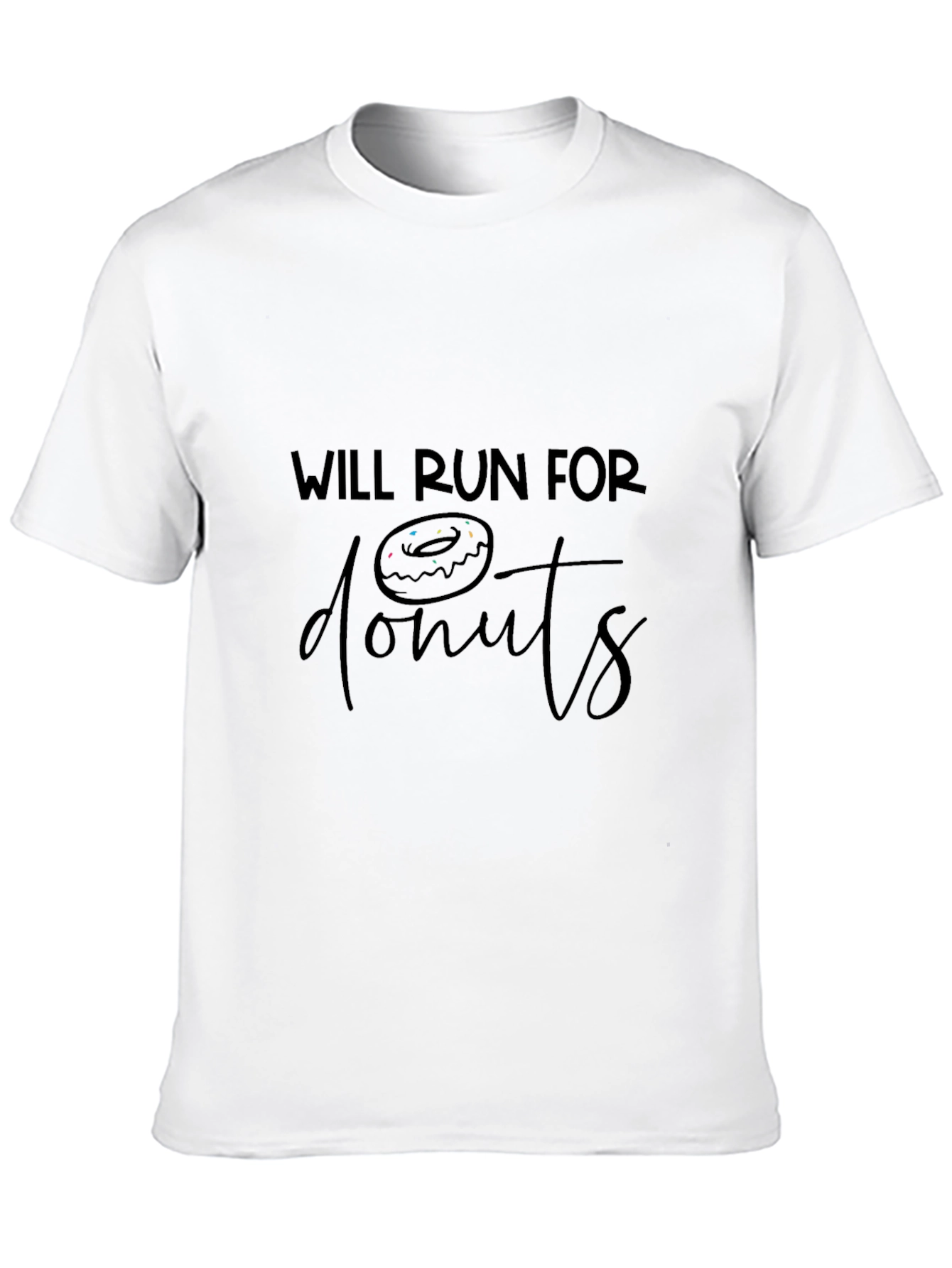 Will Run for Donuts Black Graphic Tee