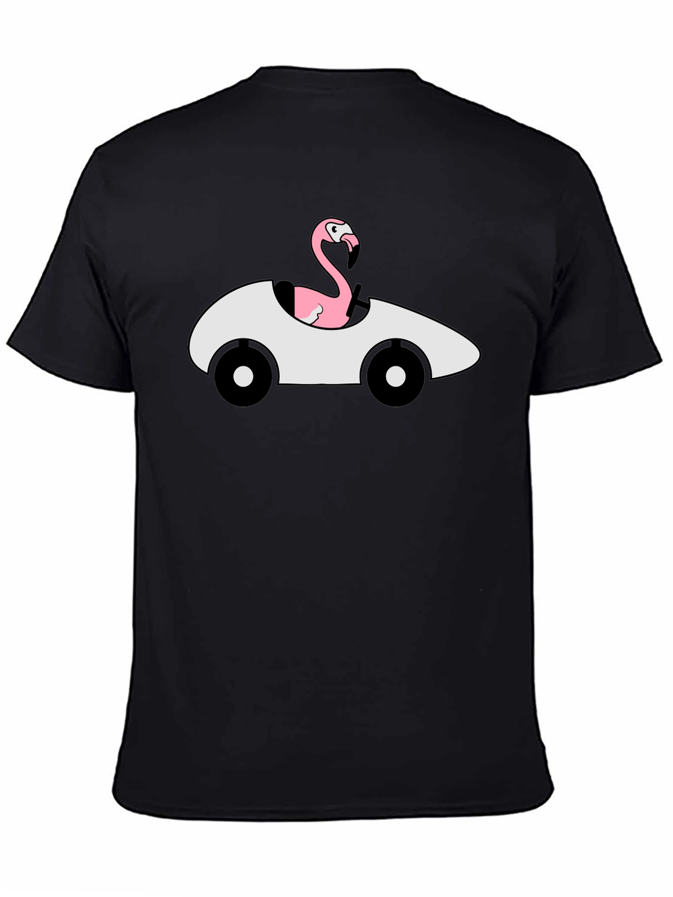 Flamingo Driving Car Graphic T-Shirt