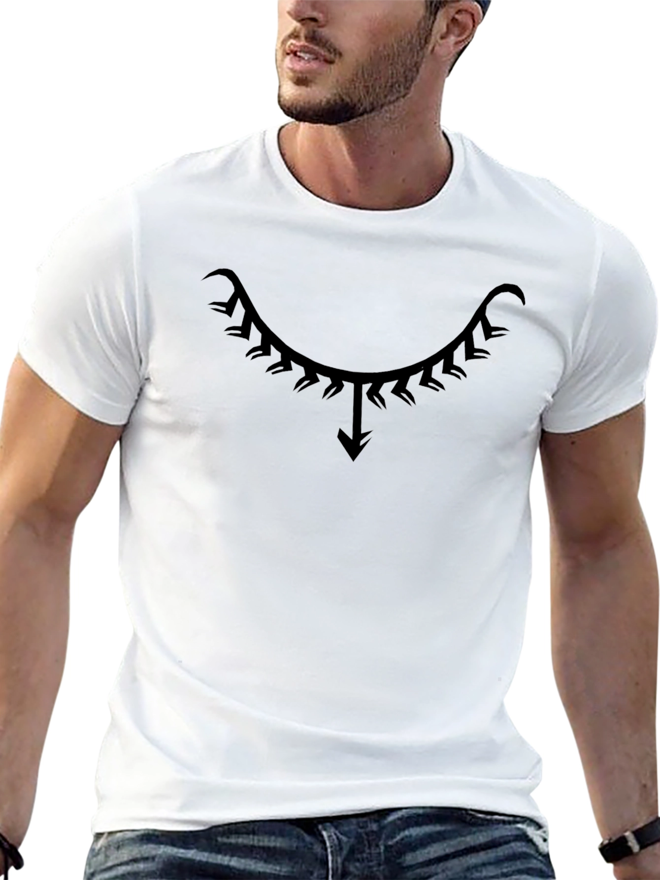 Unique Tribal Design Black T-Shirt