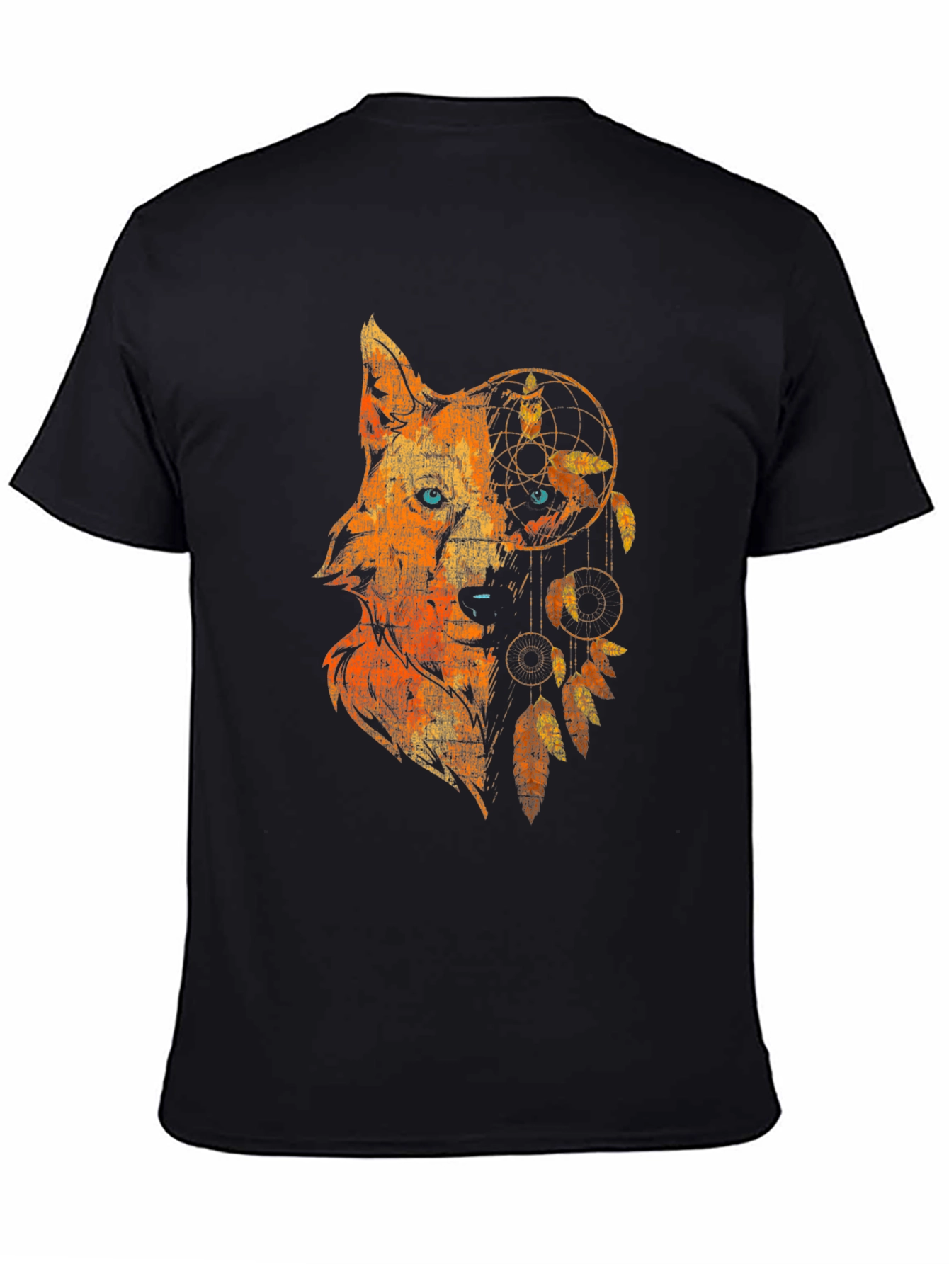 Wolf Dreamcatcher Graphic Tee - Black