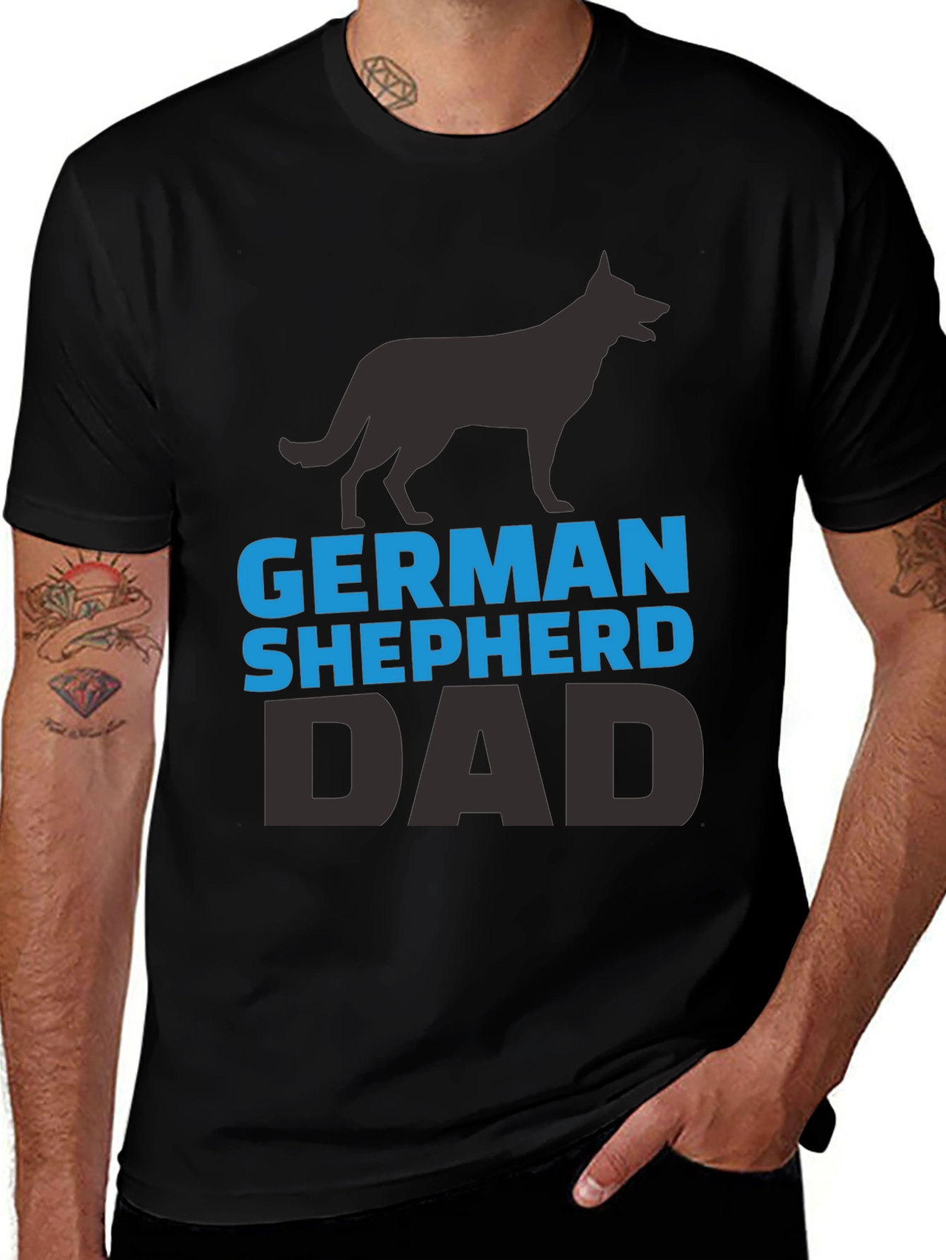 German Shepherd Dad Black T-Shirt