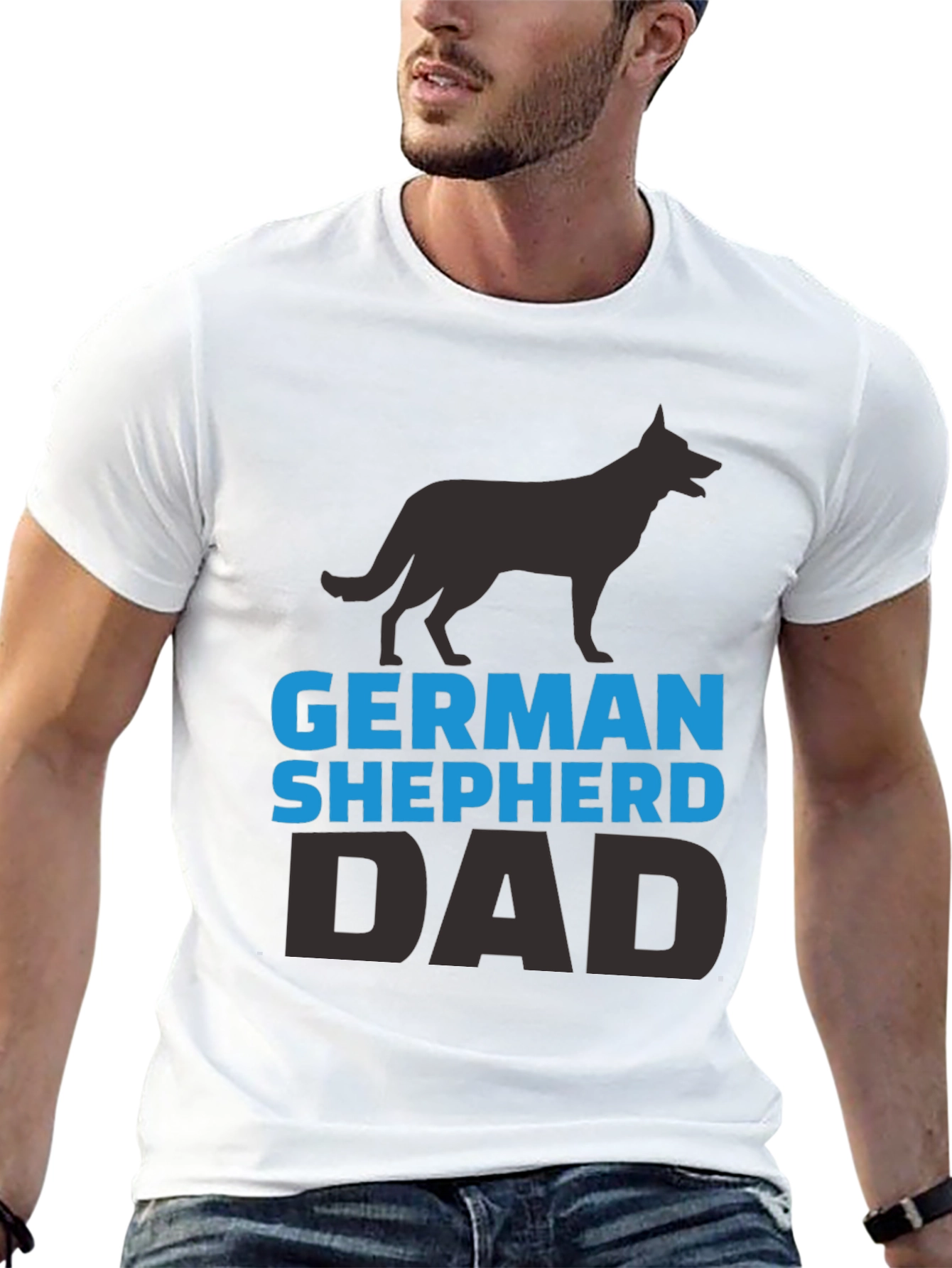 German Shepherd Dad Black T-Shirt