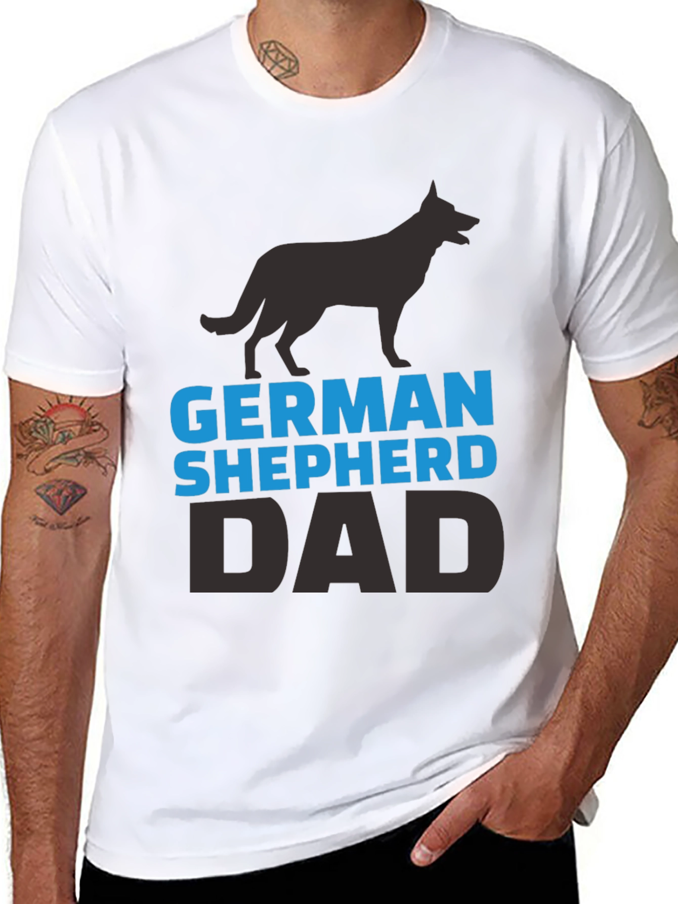 German Shepherd Dad Black T-Shirt