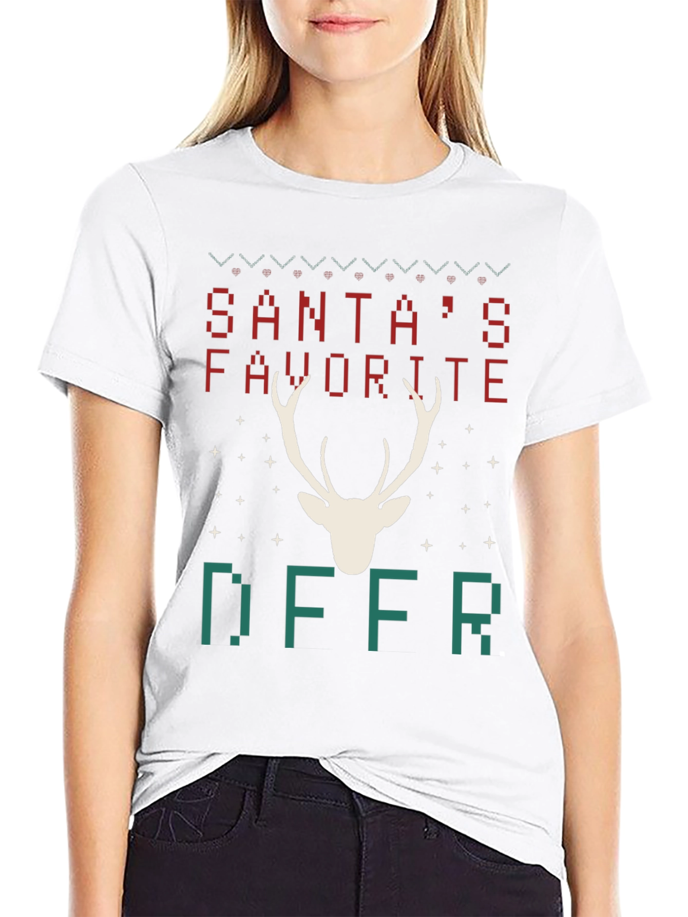 Santas Favorite Deer Christmas T-Shirt