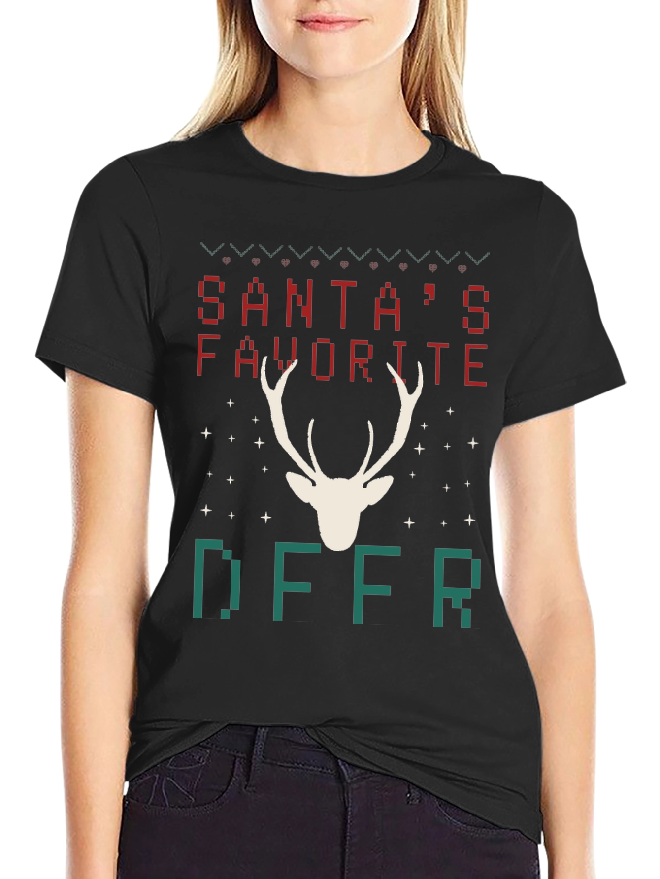 Santas Favorite Deer Christmas T-Shirt