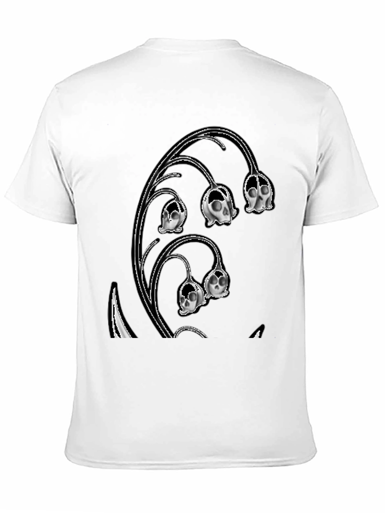 Skull Lily of the Valley Black T-Shirt