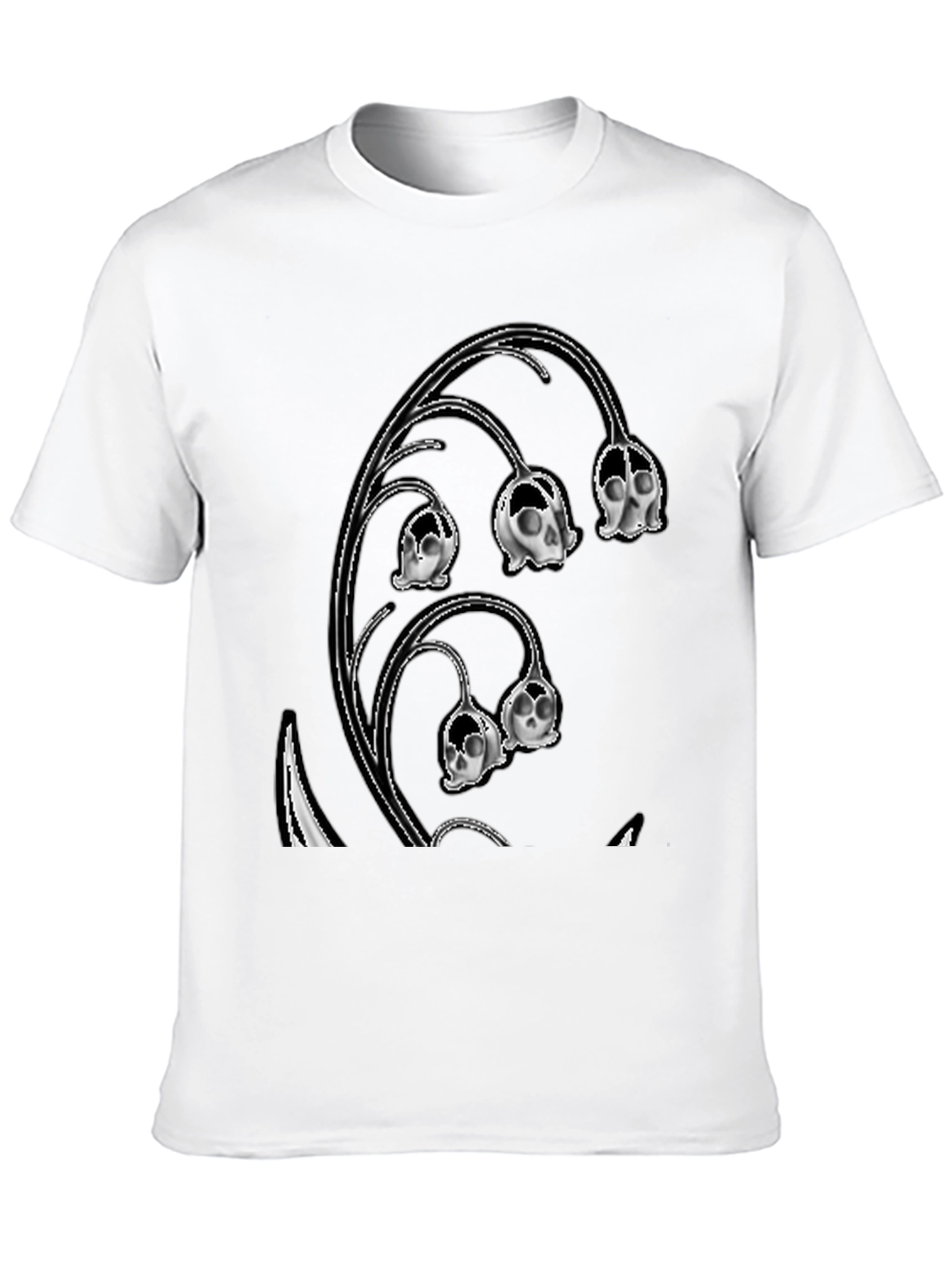 Skull Lily of the Valley Black T-Shirt