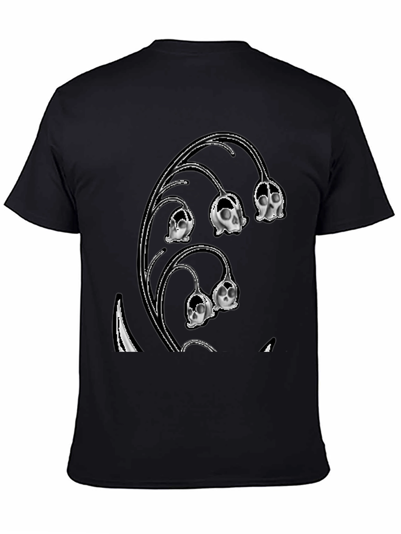 Skull Lily of the Valley Black T-Shirt
