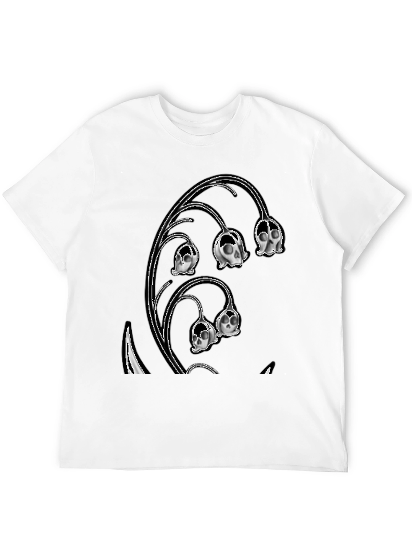 Skull Lily of the Valley Black T-Shirt