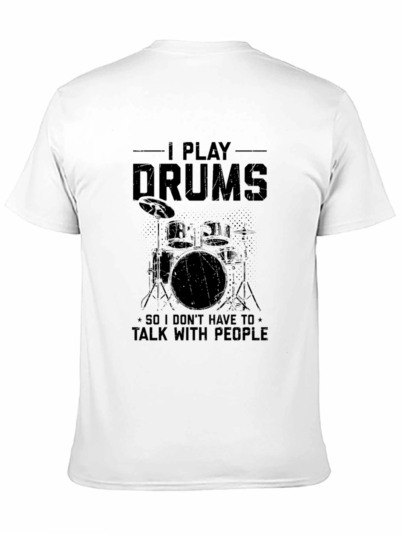 I Play Drums Graphic Tee - Introvert Musician T-Shirt
