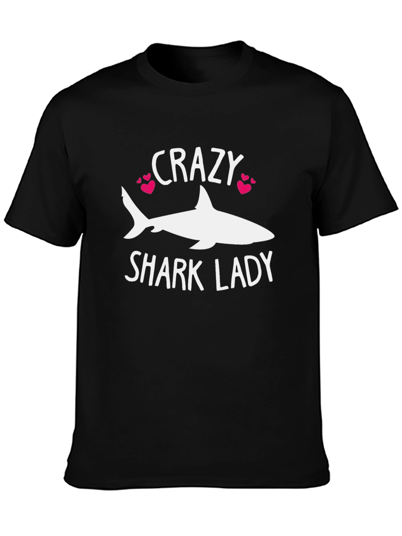 Crazy Shark Lady T-Shirt - Novelty Graphic Tee