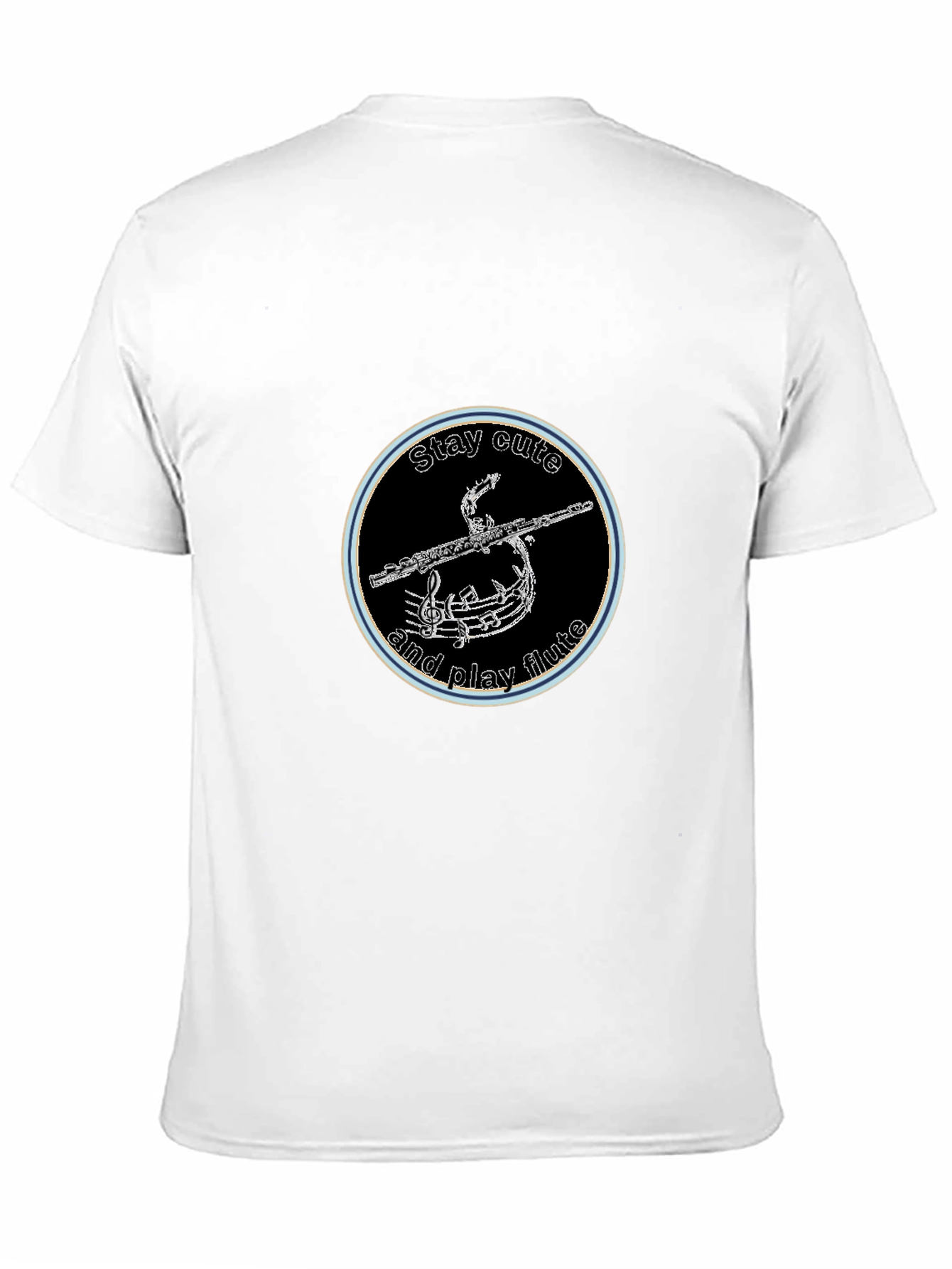 Stay Cute and Play Flute Black Graphic Tee